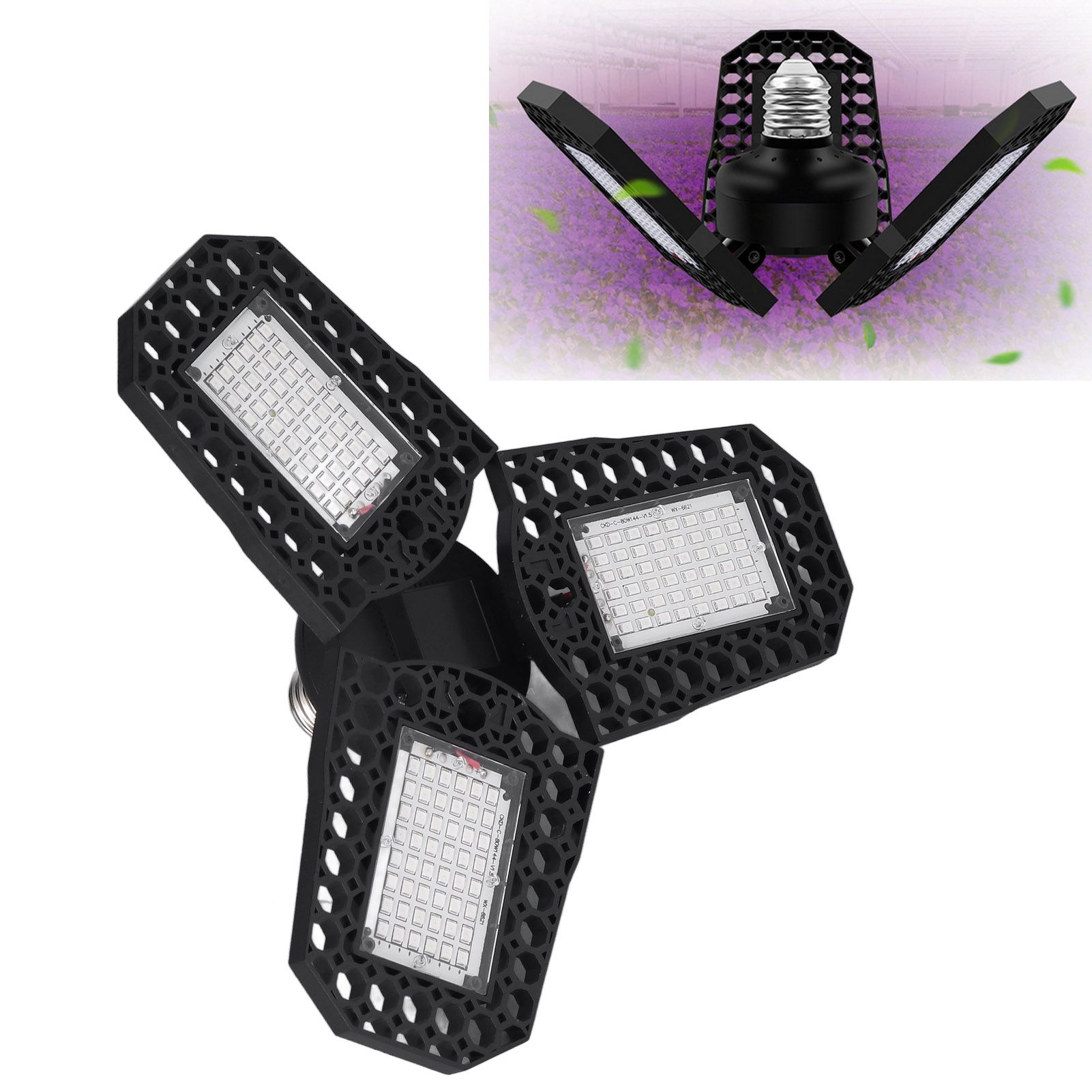 Plant Grow Light Foldable 80W Red Blue Spectrum LED Plant Growth Lamp for view 12