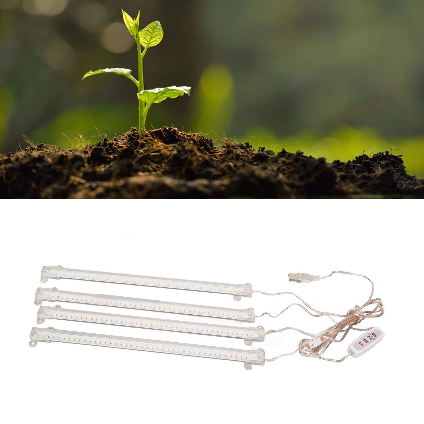 Plant Grow Light 4 Heads USB Plug Dimmable Timer Function Full Spectrum LED view 11