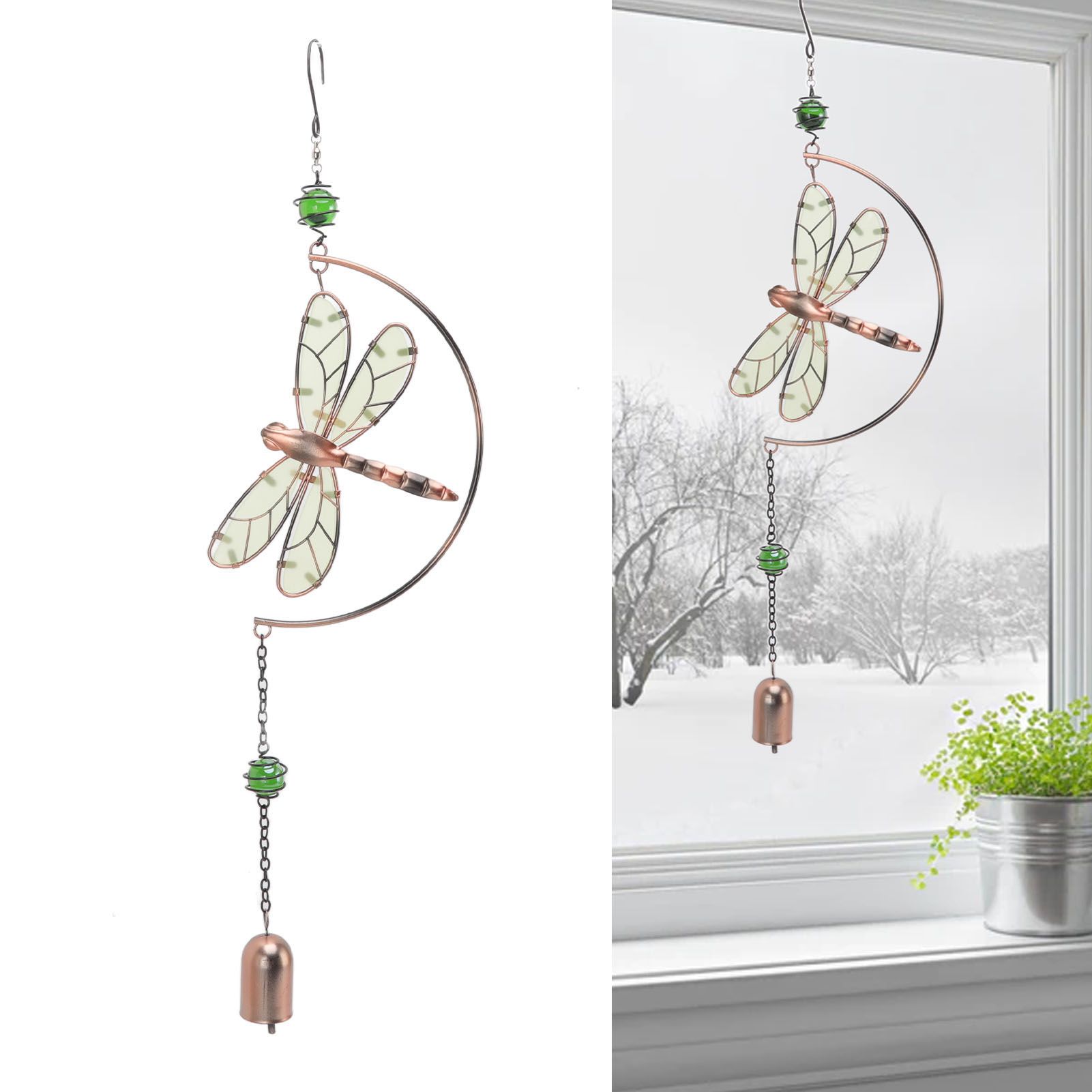 Dragonfly Wind Chimes Waterproof Beautiful Melody Iron Hanging Ornaments for view 11