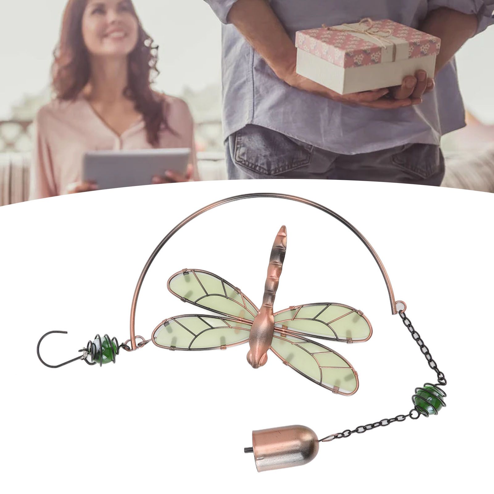 Dragonfly Wind Chimes Waterproof Beautiful Melody Iron Hanging Ornaments for view 12