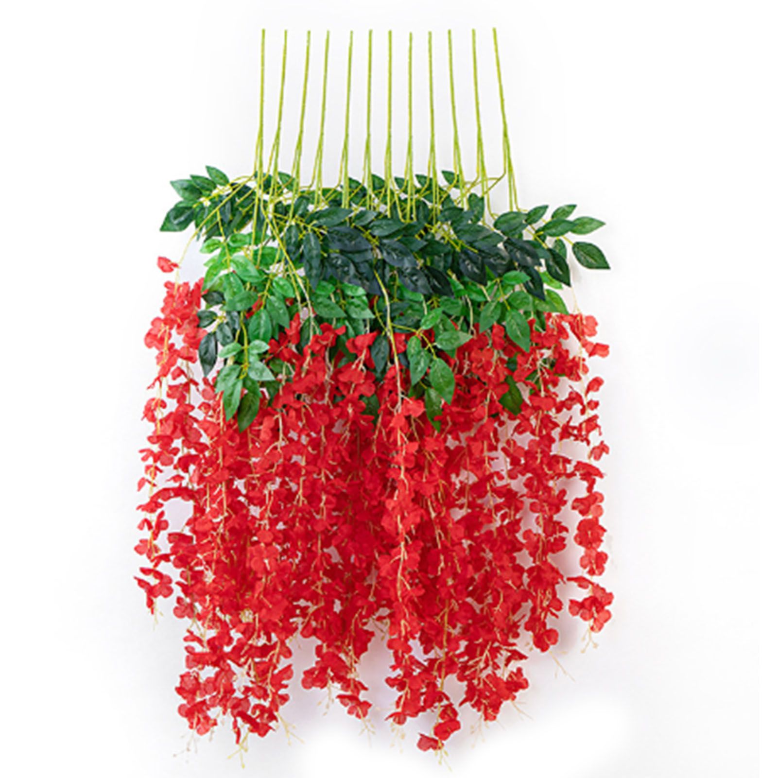 Simulated 6 Leaves Wisteria Decoration Silk Flower Artificial Faux Indoor Vine — image 1