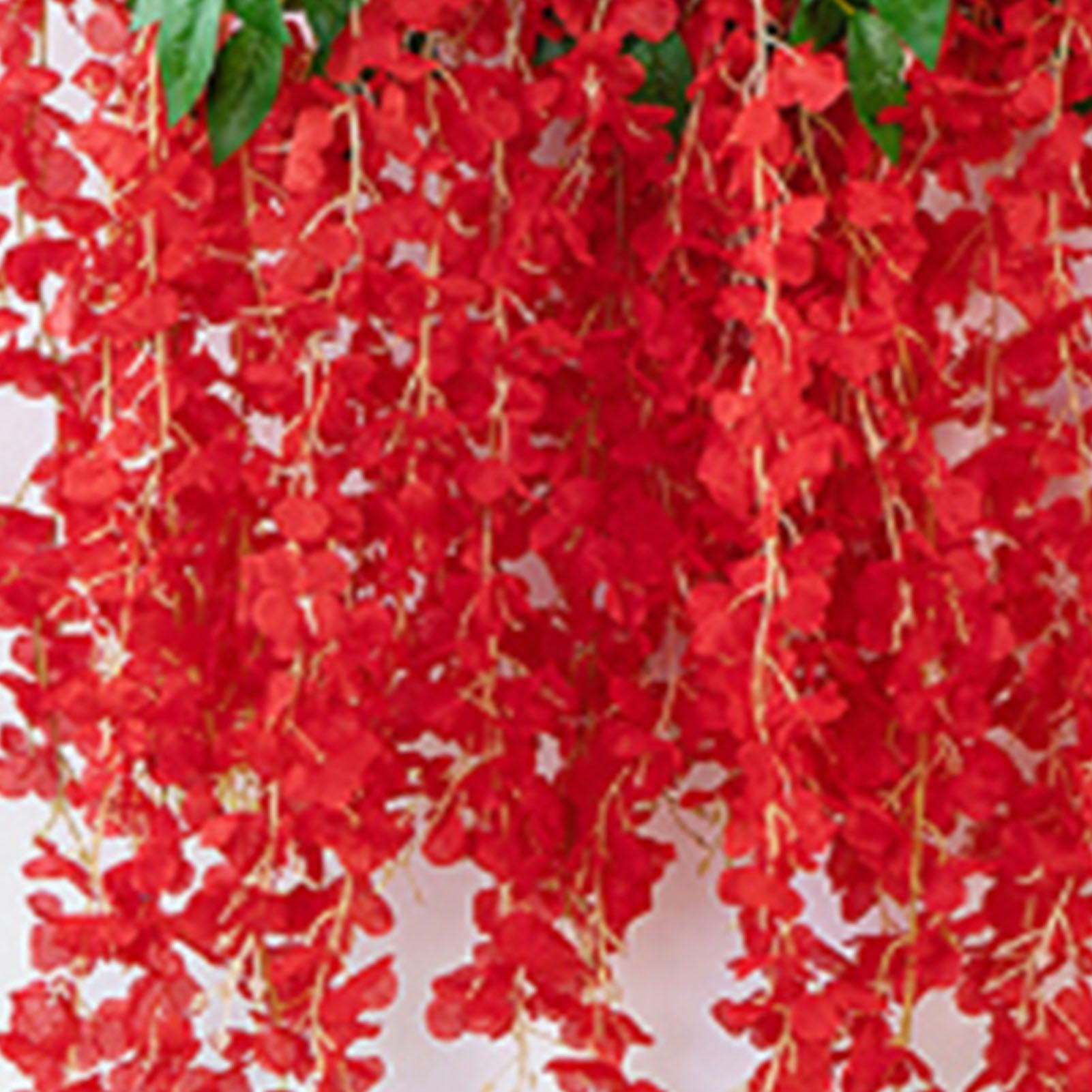 Simulated 6 Leaves Wisteria Decoration Silk Flower Artificial Faux Indoor Vine view 8
