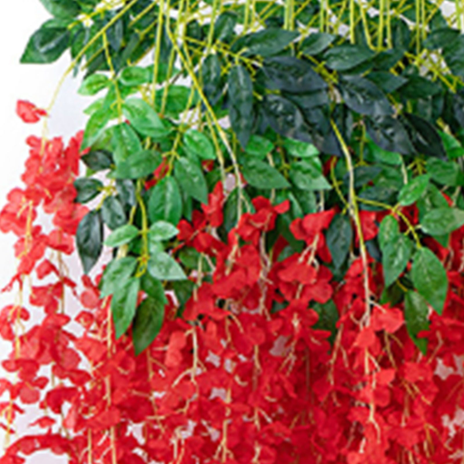 Simulated 6 Leaves Wisteria Decoration Silk Flower Artificial Faux Indoor Vine view 9