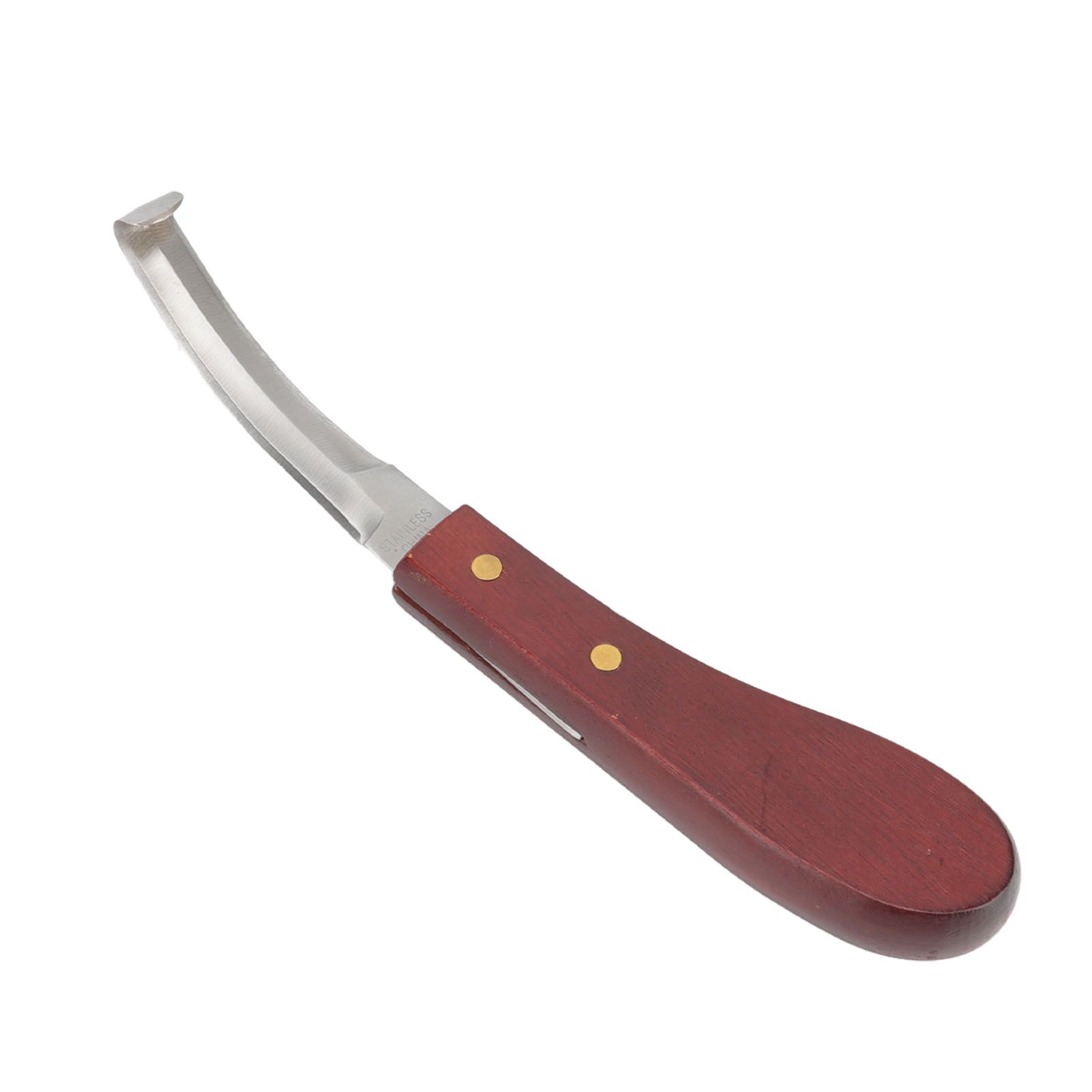 Hoof Knife Razor Stainless Steel Double Sided Blade Ergonomic Wooden Handle view 3
