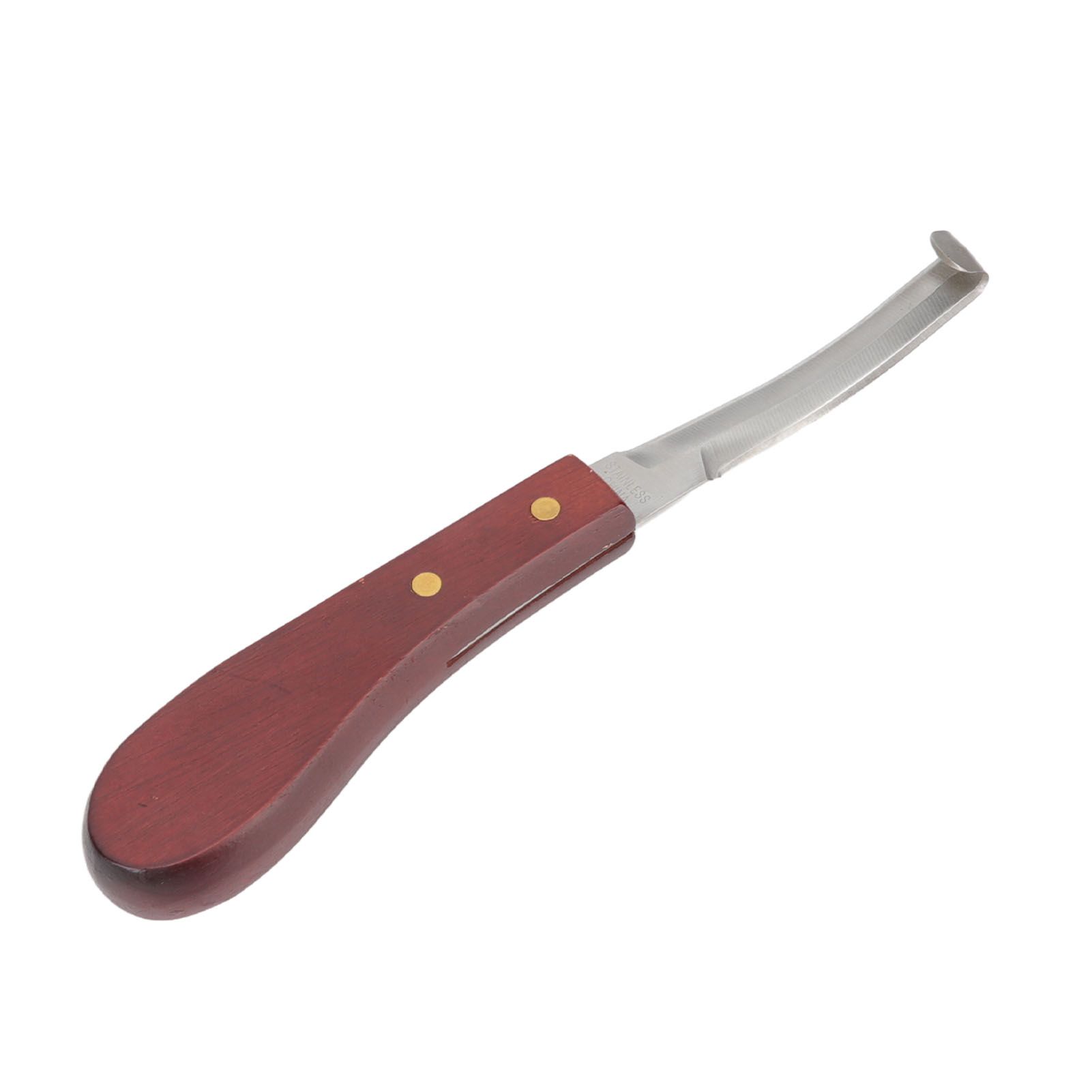 Hoof Knife Razor Stainless Steel Double Sided Blade Ergonomic Wooden Handle view 4