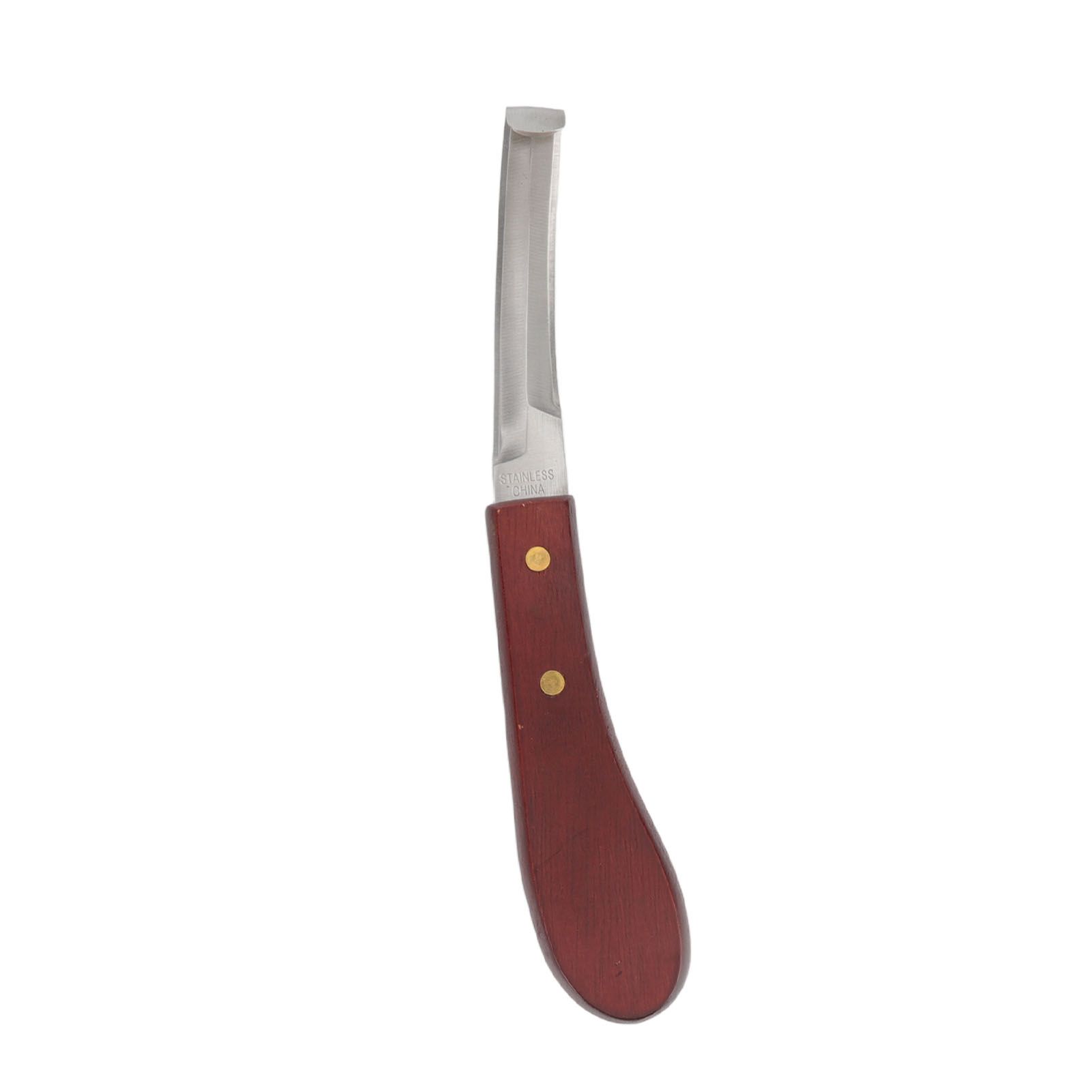 Hoof Knife Razor Stainless Steel Double Sided Blade Ergonomic Wooden Handle view 5
