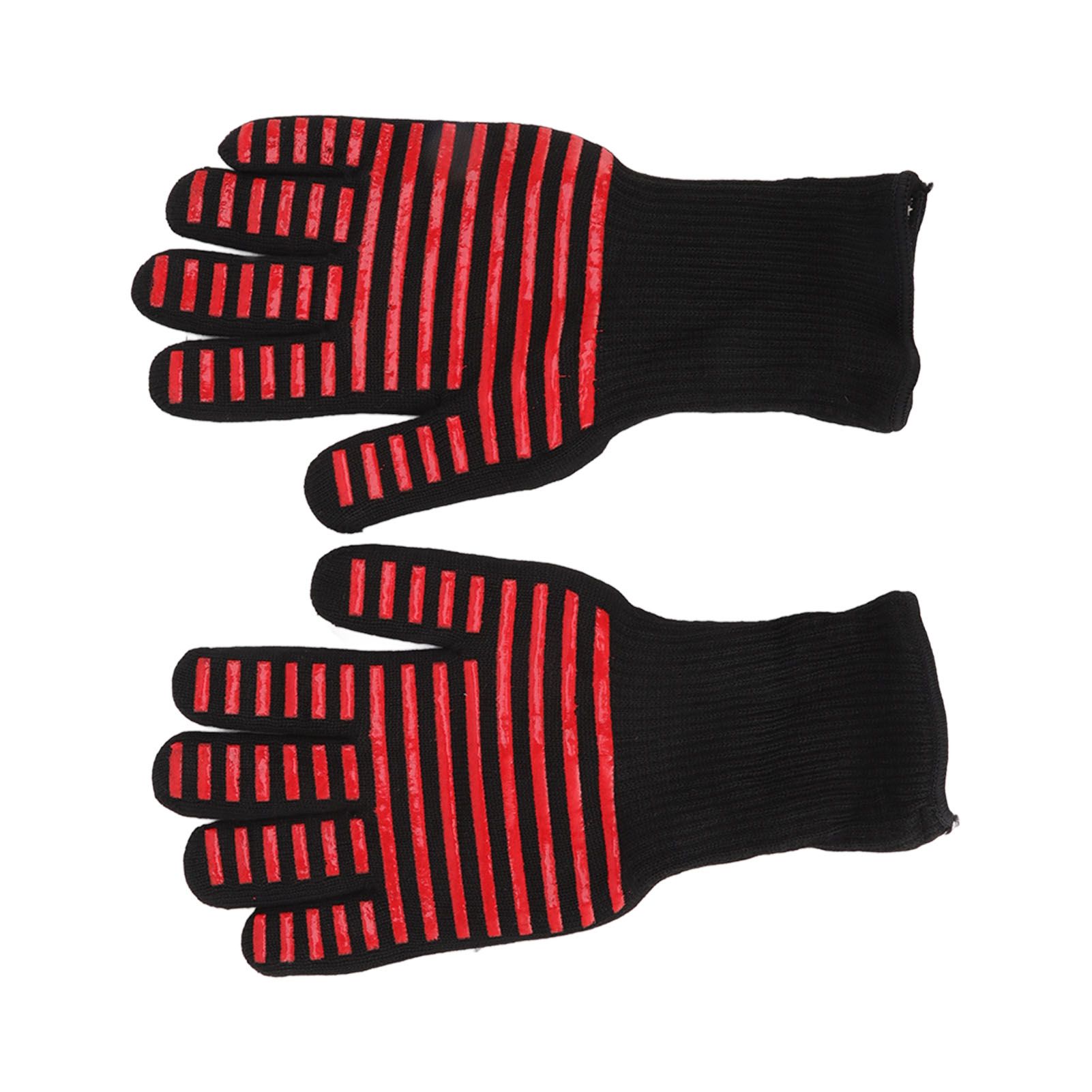 2PCS BBQ Fire Gloves Flame Retardant High Temperature Resistant Microwave Oven view 2