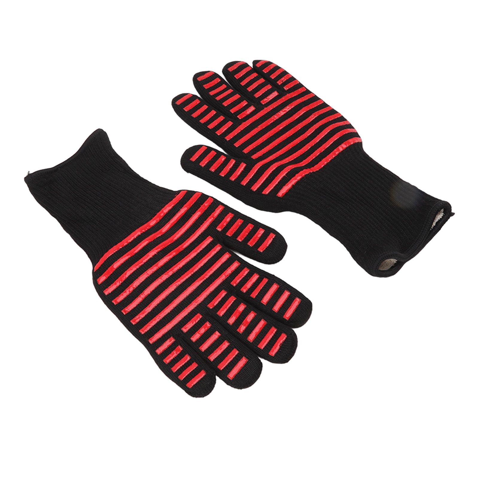2PCS BBQ Fire Gloves Flame Retardant High Temperature Resistant Microwave Oven view 3