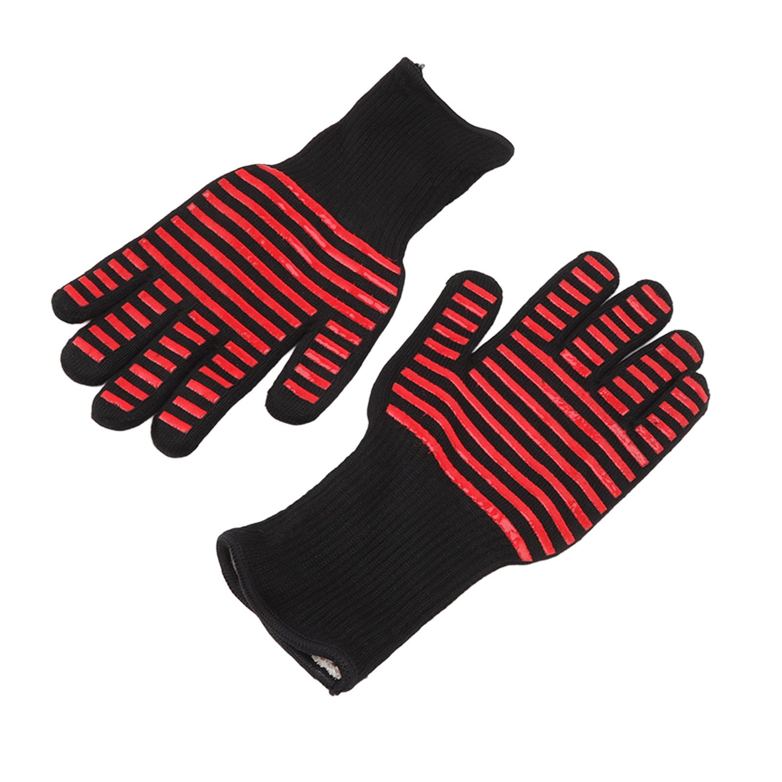2PCS BBQ Fire Gloves Flame Retardant High Temperature Resistant Microwave Oven view 4