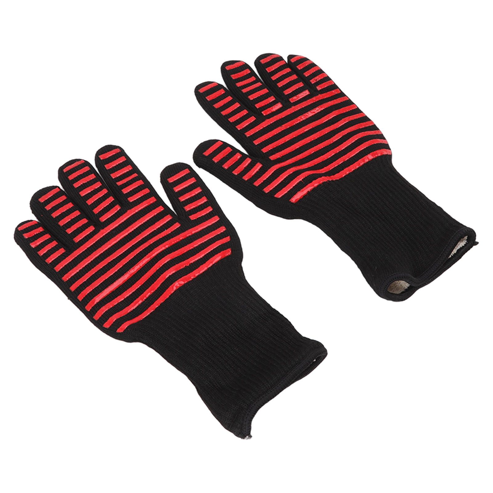 2PCS BBQ Fire Gloves Flame Retardant High Temperature Resistant Microwave Oven view 6