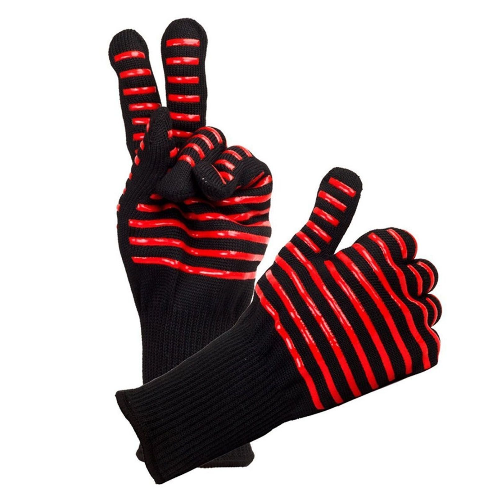 2PCS BBQ Fire Gloves Flame Retardant High Temperature Resistant Microwave Oven view 10