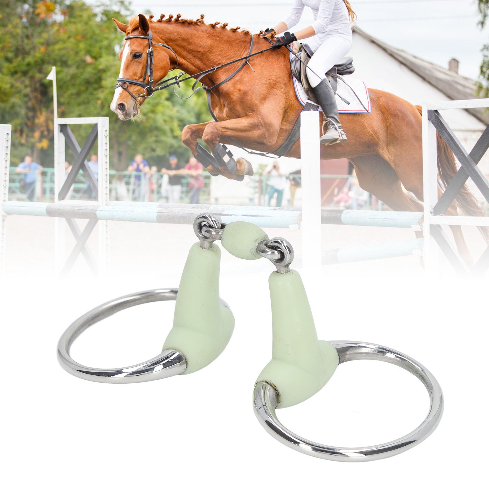 Horse Snaffle Bit Stainless Steel Horse Snaffle Roller Garden Breeding Mouth view 12