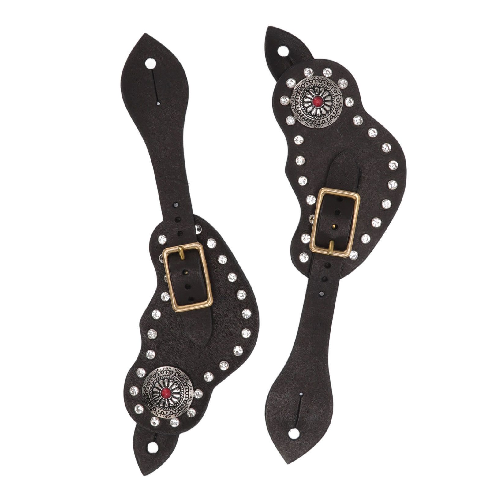 1Pair Spur Strap Leather Rhinestone Western Vintage Style Horse Riding view 8