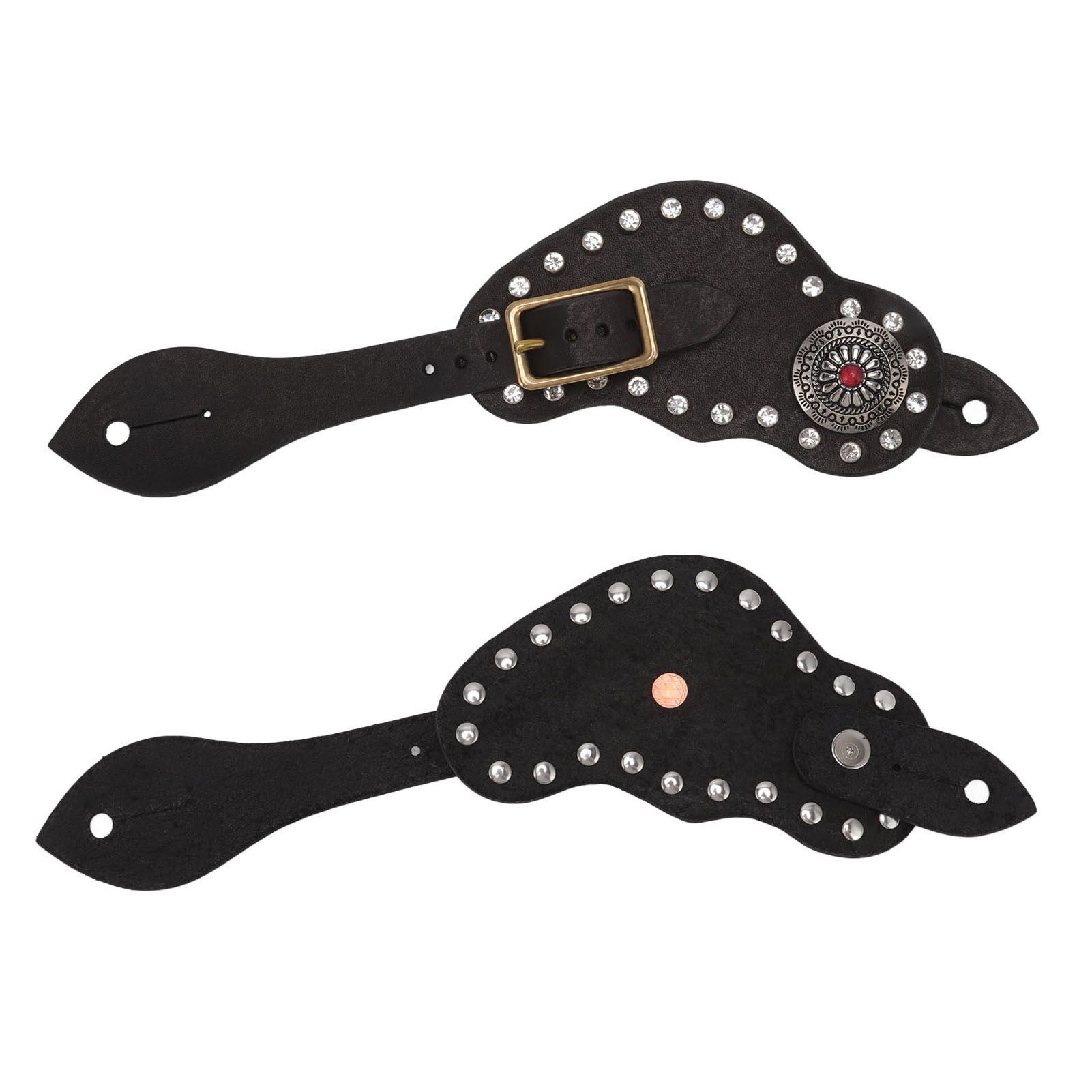1Pair Spur Strap Leather Rhinestone Western Vintage Style Horse Riding view 10