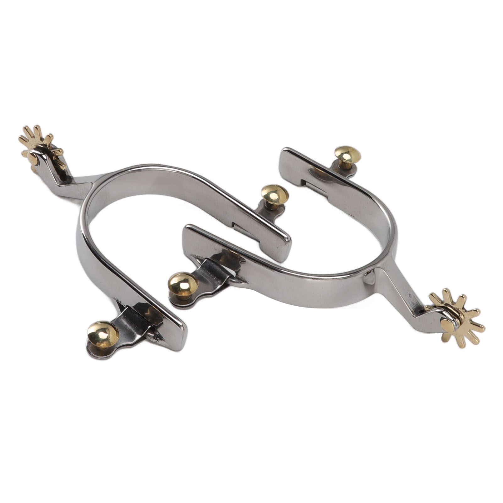 1 Pair Horse Spurs Stainless Steel Exquisite Cowboy Equestrian Boot Spurs for view 2