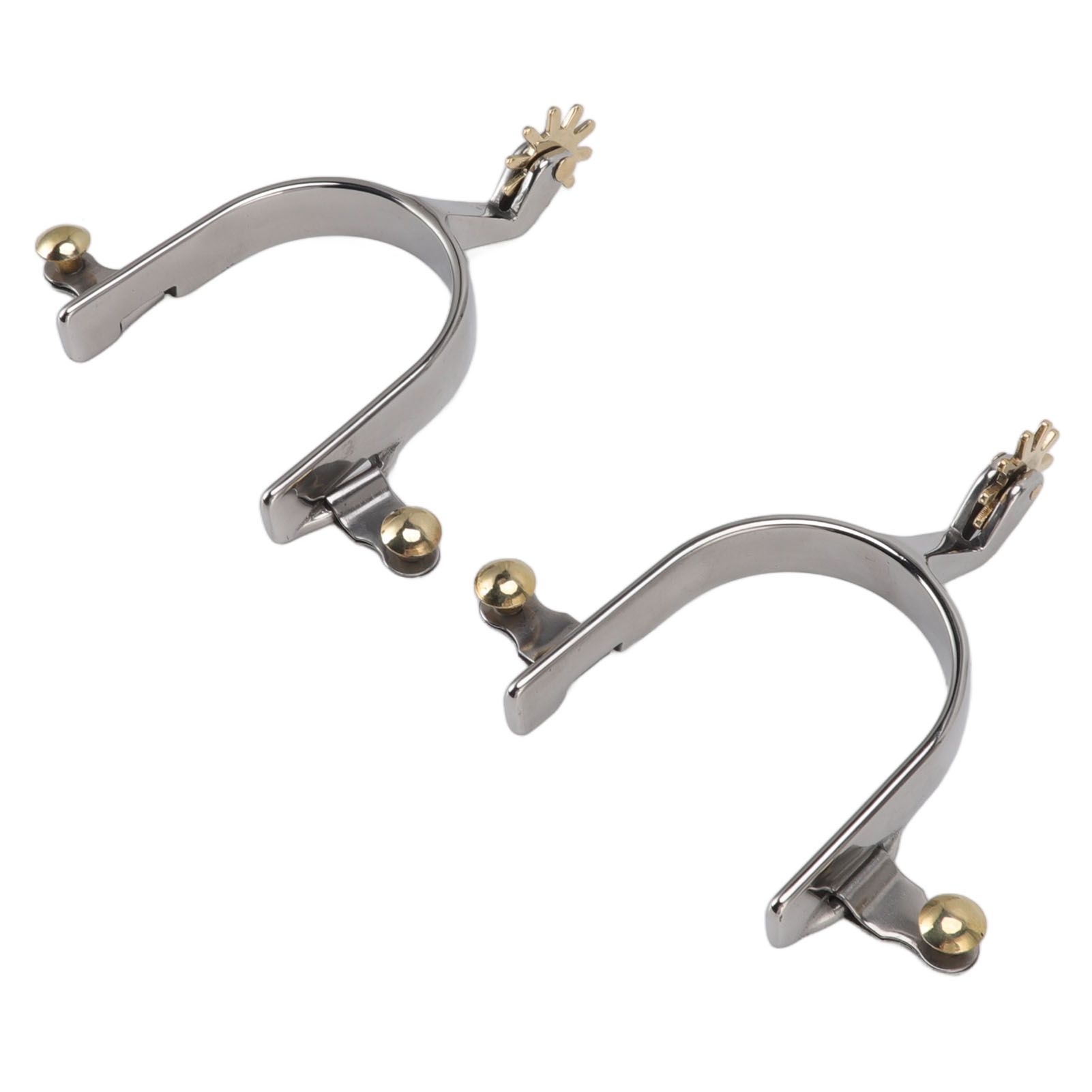 1 Pair Horse Spurs Stainless Steel Exquisite Cowboy Equestrian Boot Spurs for view 6