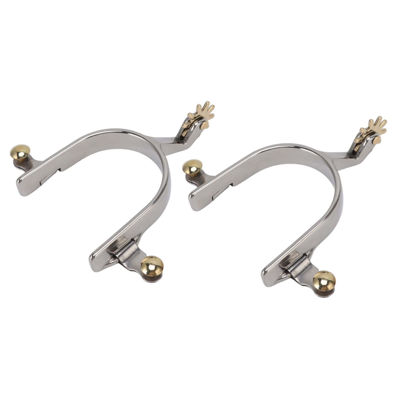 1 Pair Horse Spurs Stainless Steel Exquisite Cowboy Equestrian Boot Spurs for view 9
