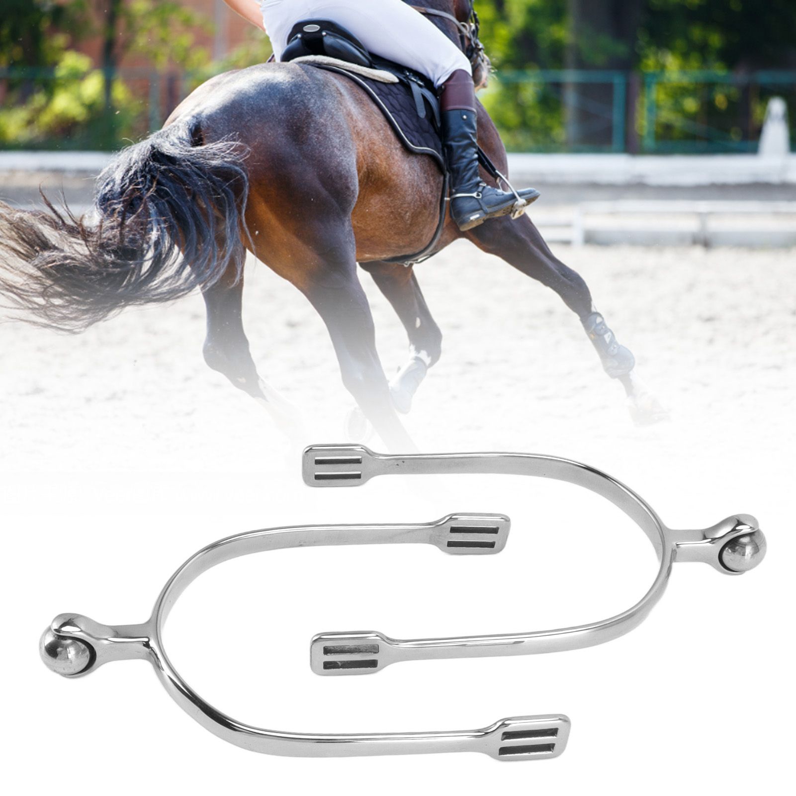 1 Pair Horse Spurs Stainless Steel Western Cowboy Equestrian Boot Spurs for view 12