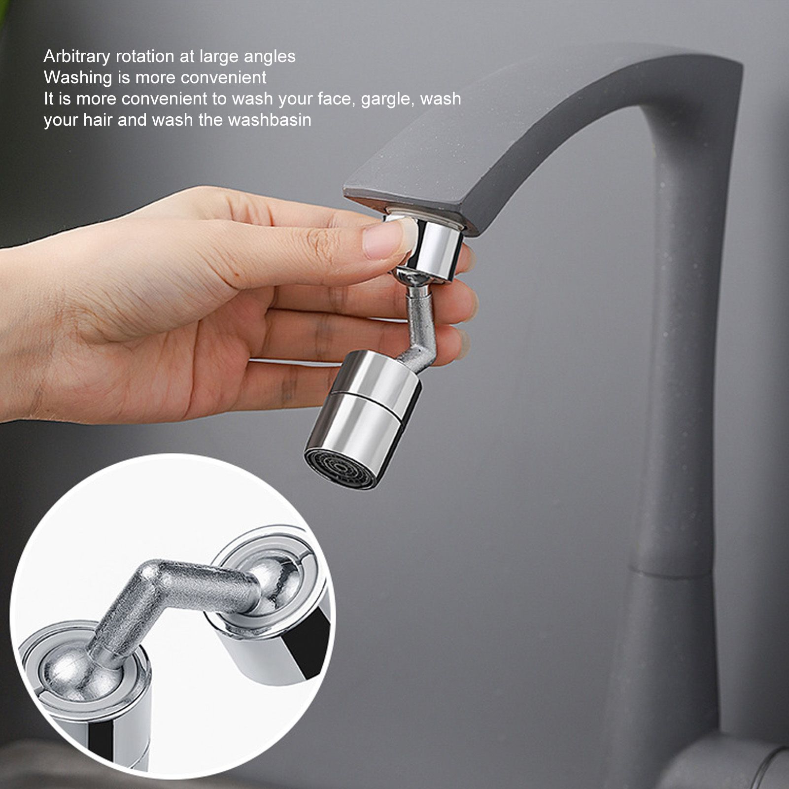 Universal 360 Degree Swivel Faucet Extender All Copper Anti Splash Faucet view 13
