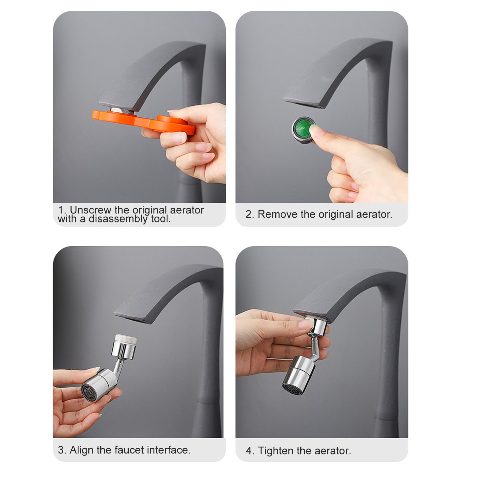 Universal 360 Degree Swivel Faucet Extender All Copper Anti Splash Faucet view 15