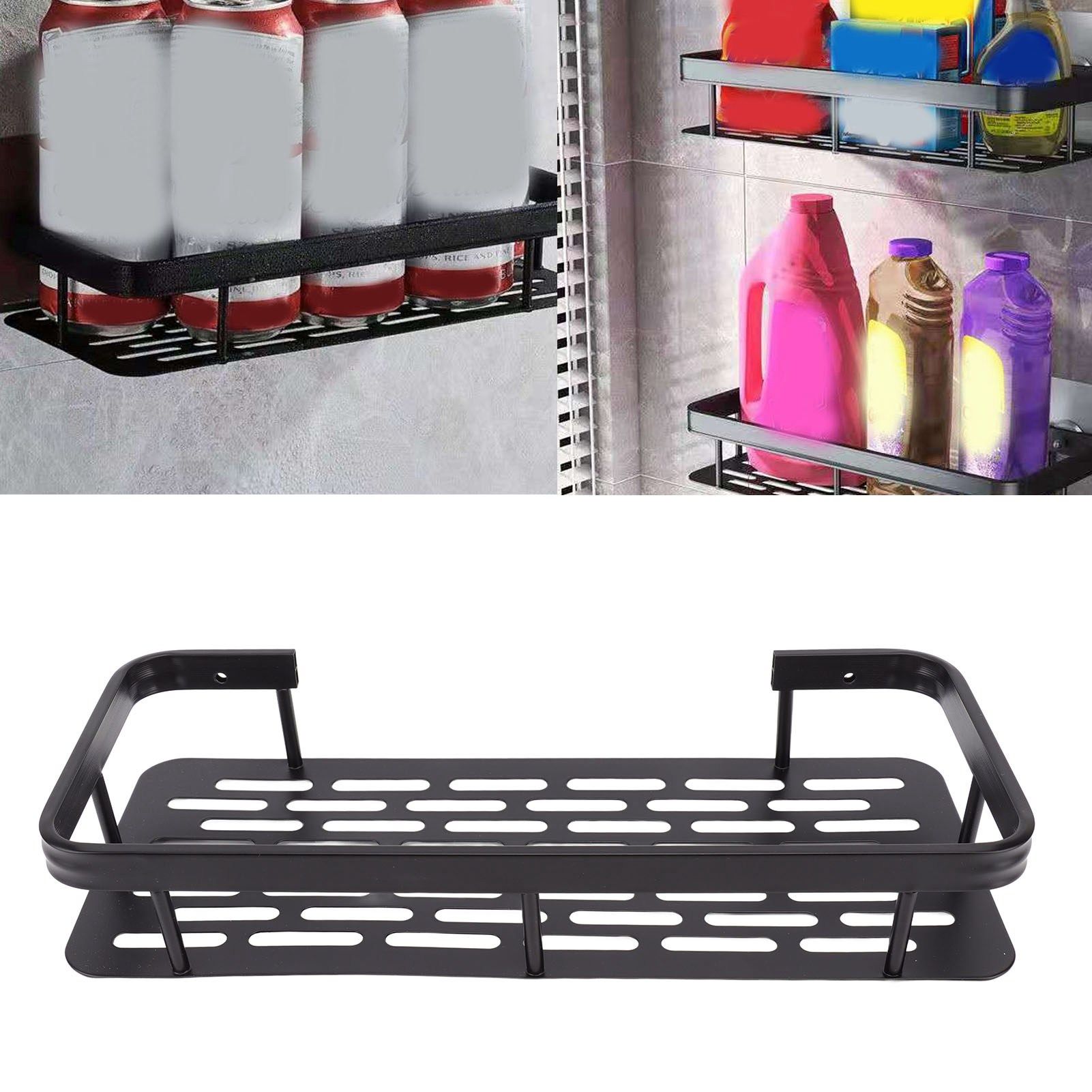 Shower Caddy Single Tier Durable Aluminium Rustproof Sticker Installation view 12
