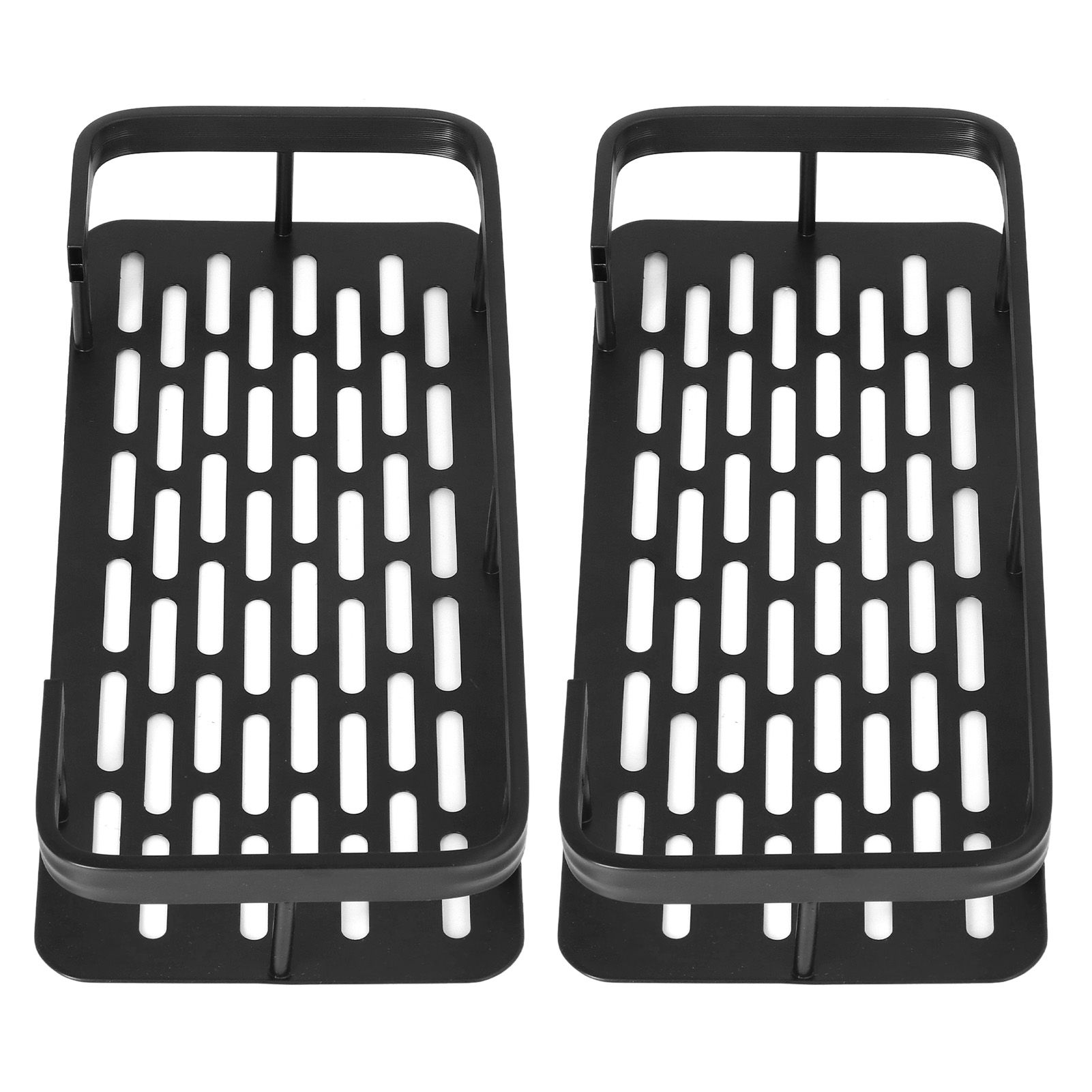 Shower Caddy Double Layer Rectangle Shape Space Saving Aluminum Punching Free view 4