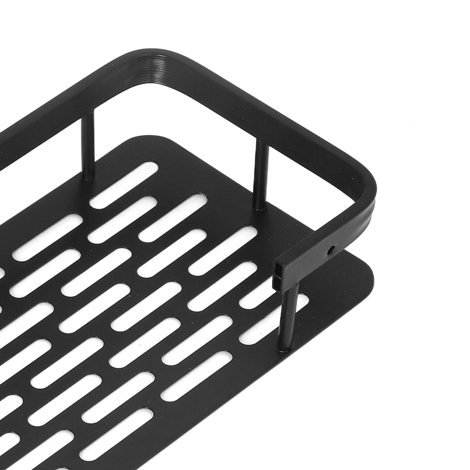 Shower Caddy Double Layer Rectangle Shape Space Saving Aluminum Punching Free view 13