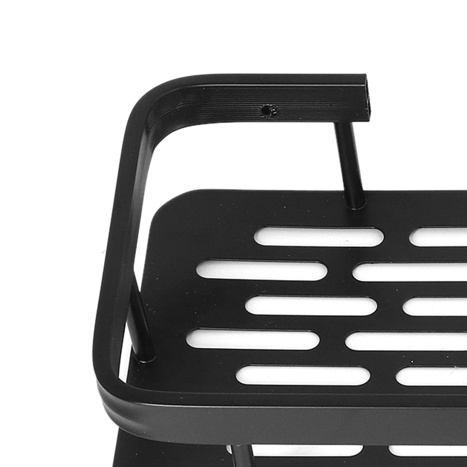 Shower Caddy Double Layer Rectangle Shape Space Saving Aluminum Punching Free view 14