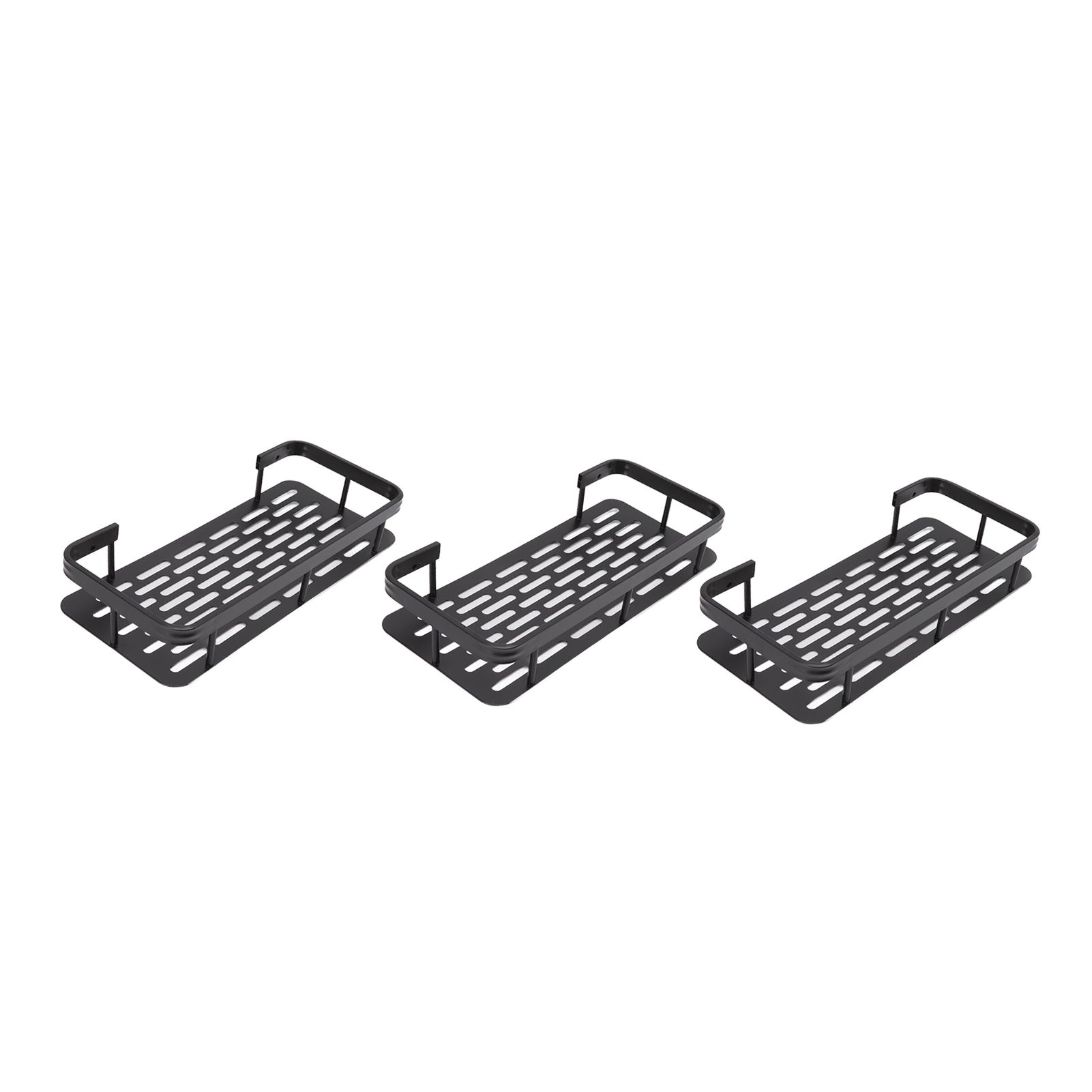 Shower Storage Rack 3 Layers Punch Free Rectangle Aluminum Shower Shelf Basket view 5