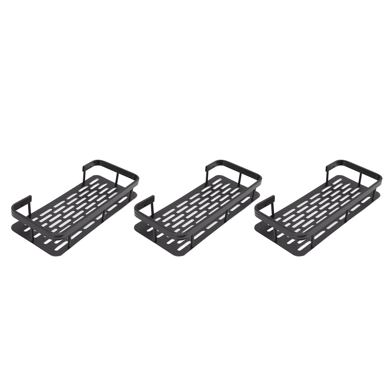 Shower Storage Rack 3 Layers Punch Free Rectangle Aluminum Shower Shelf Basket view 7