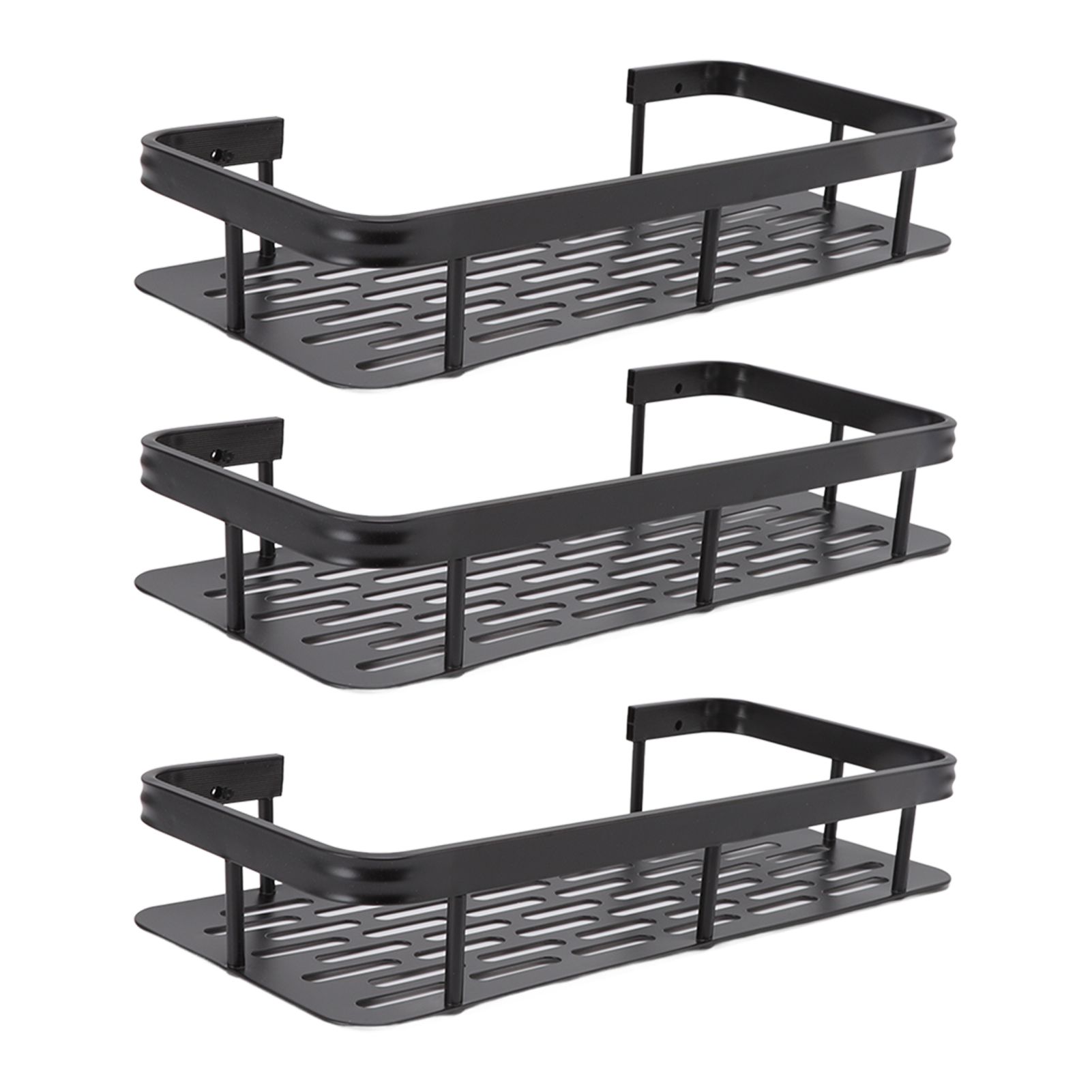Shower Storage Rack 3 Layers Punch Free Rectangle Aluminum Shower Shelf Basket view 8