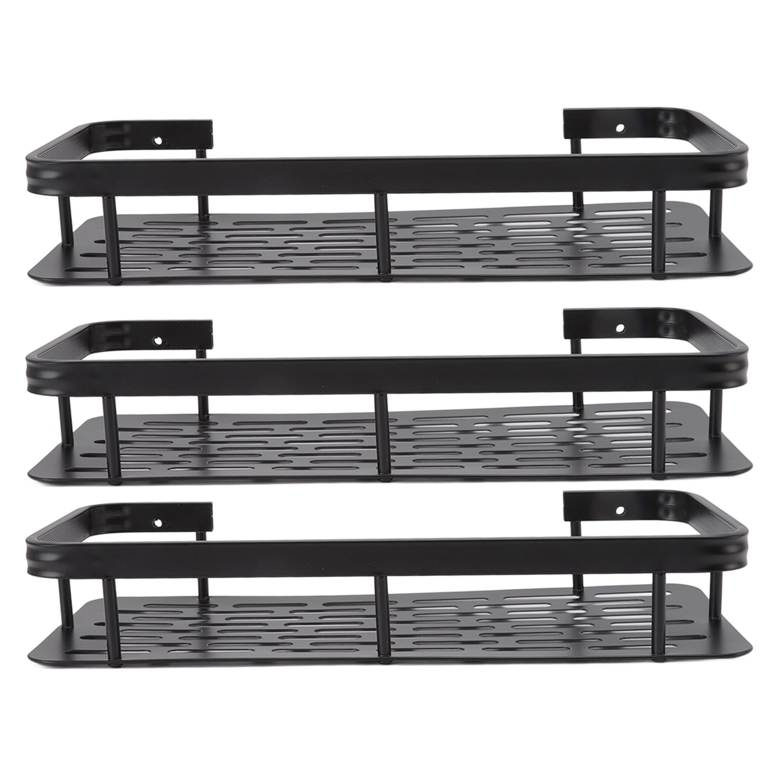 Shower Storage Rack 3 Layers Punch Free Rectangle Aluminum Shower Shelf Basket view 10