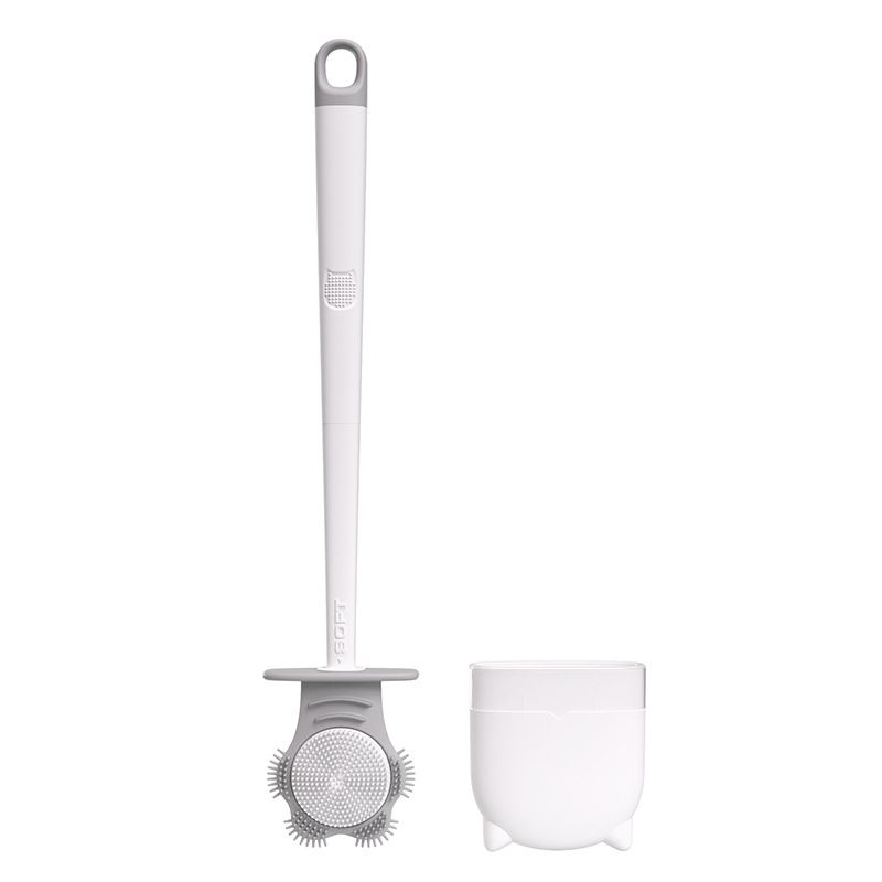 Toilet Brush Dual Color Double Sided Plastic with Detachable Handle Cat Claw