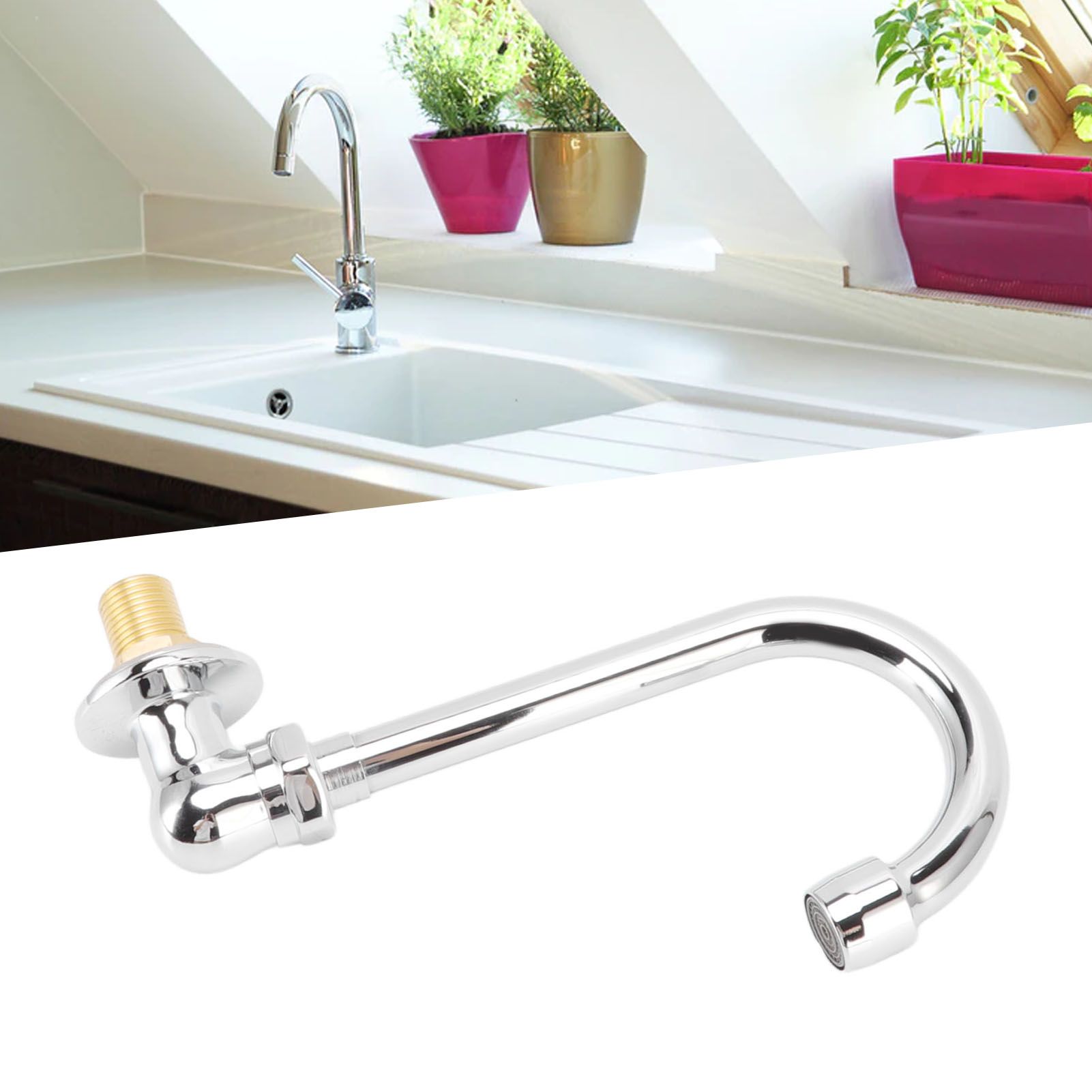 Foot Pedal Faucet Stainless Steel G1/2 Thread Wall Mounted Knee Valve Basin view 12