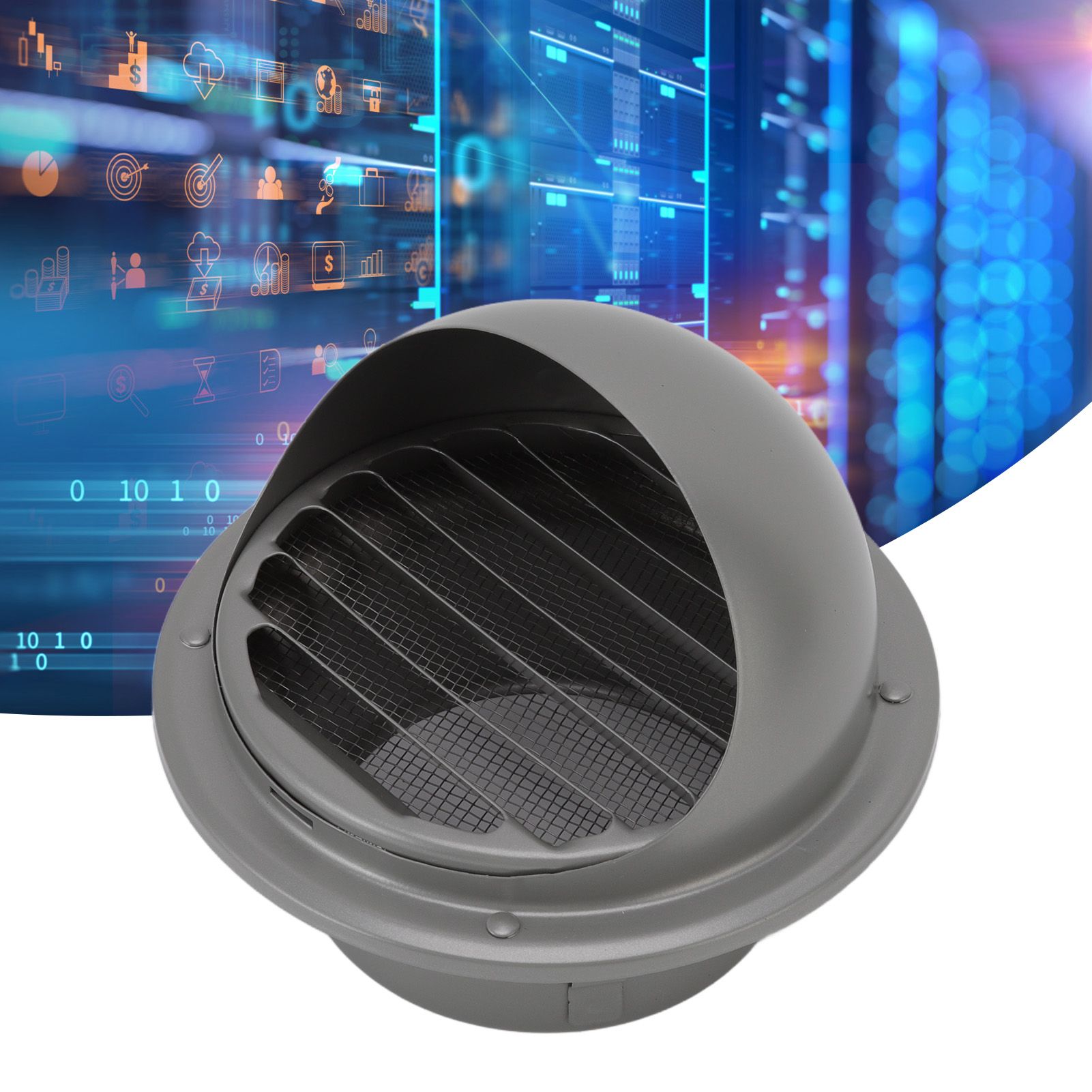 Stainless Steel Round Air Vent Louvered Cover Waterproof Windproof External view 12