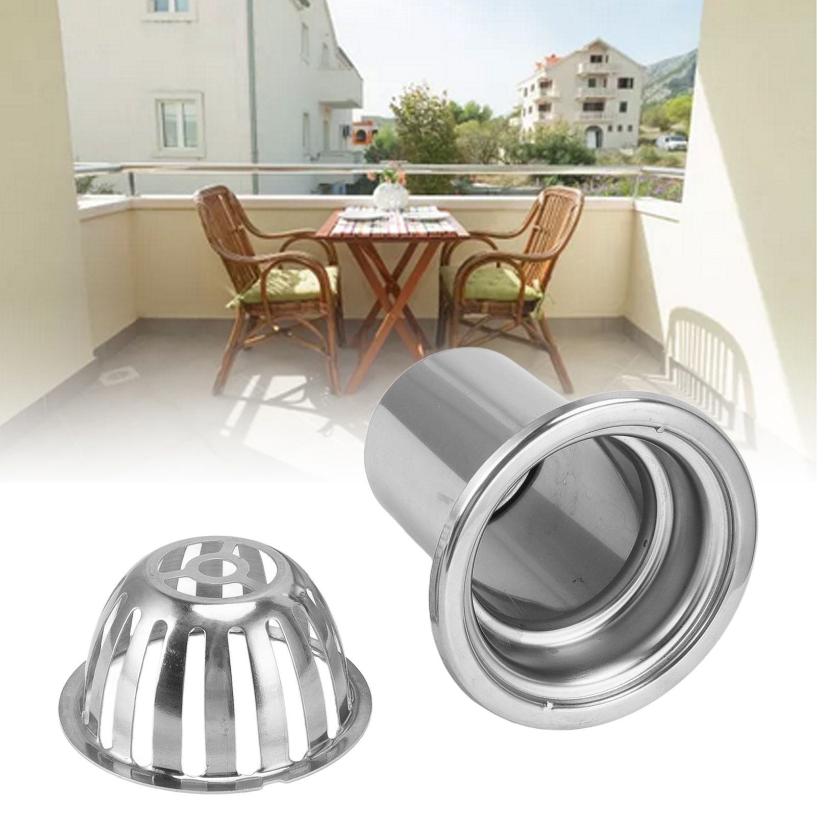 Roof Floor Drain Stainless Steel Non Blocking Balcony Outdoor Rain Bucket view 11