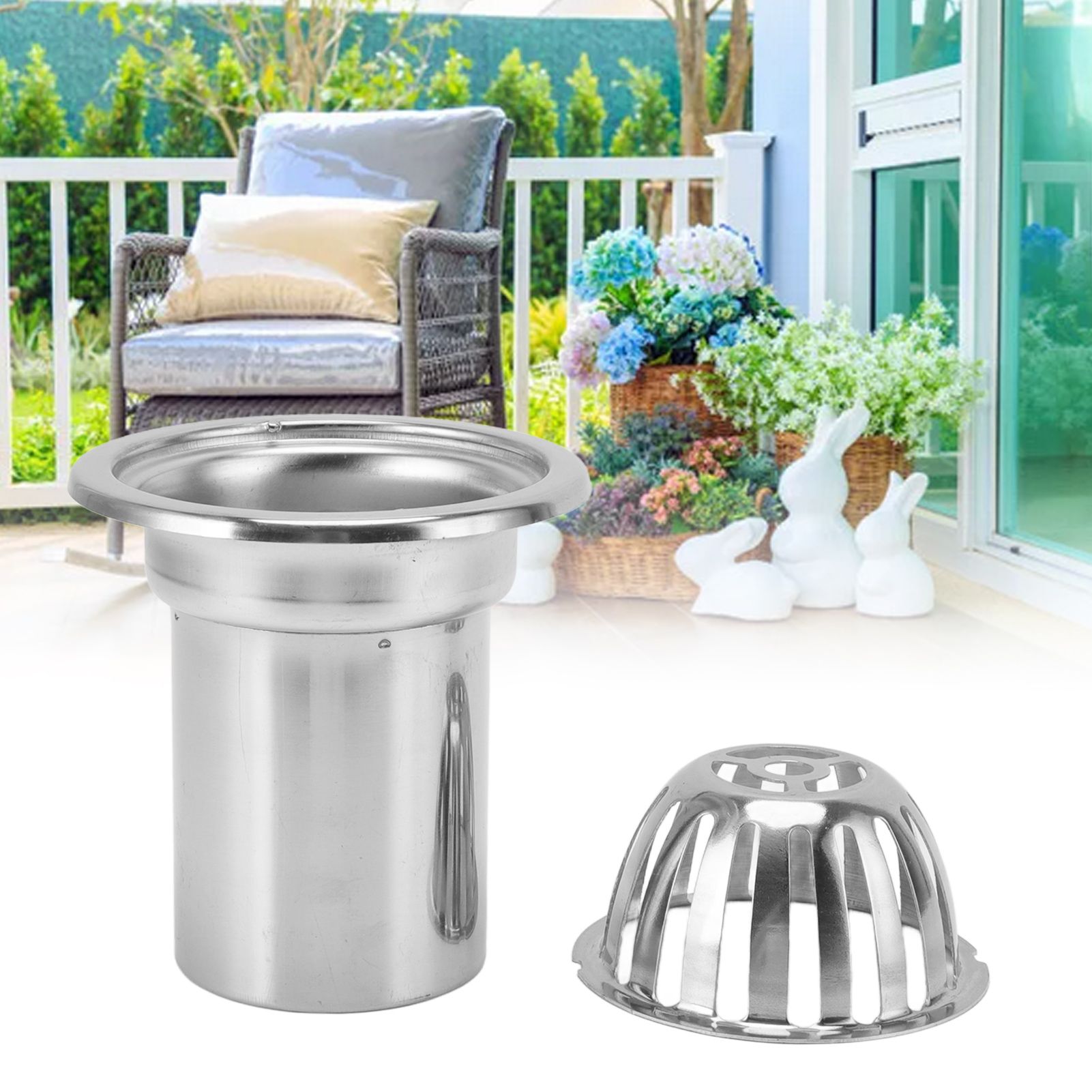 Roof Floor Drain Stainless Steel Non Blocking Balcony Outdoor Rain Bucket view 12