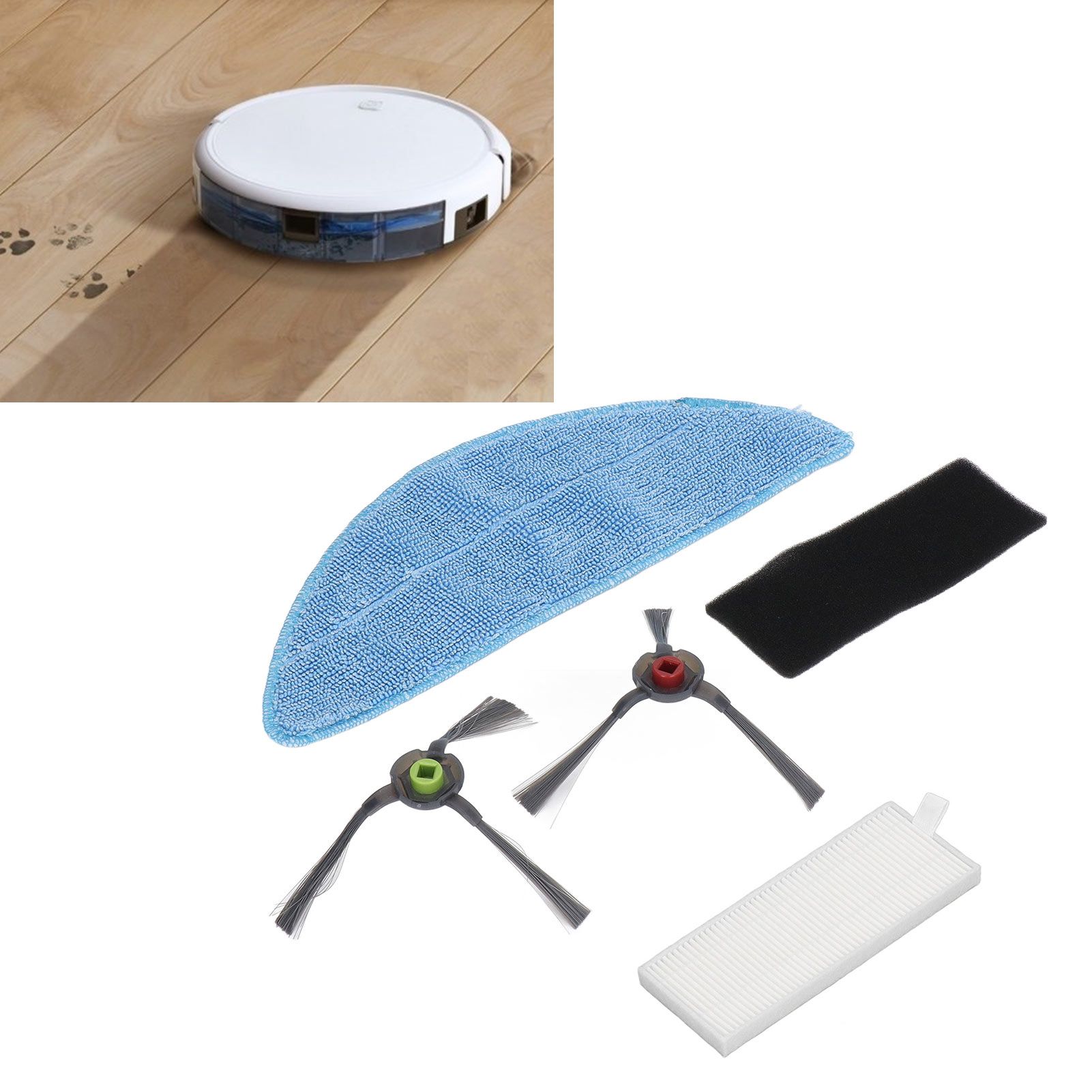Robot Cleaner Rag Filter Set Replaceable Reusable Robot Cleaner Side Brush Set view 12