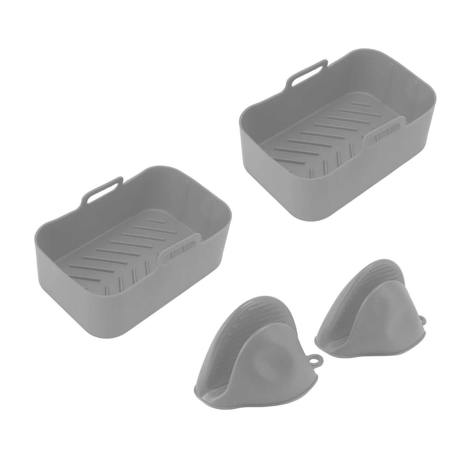 2Set Rectangular Fryer Silicone Pot Fryer Silicone Liners Rectangular Basket view 2
