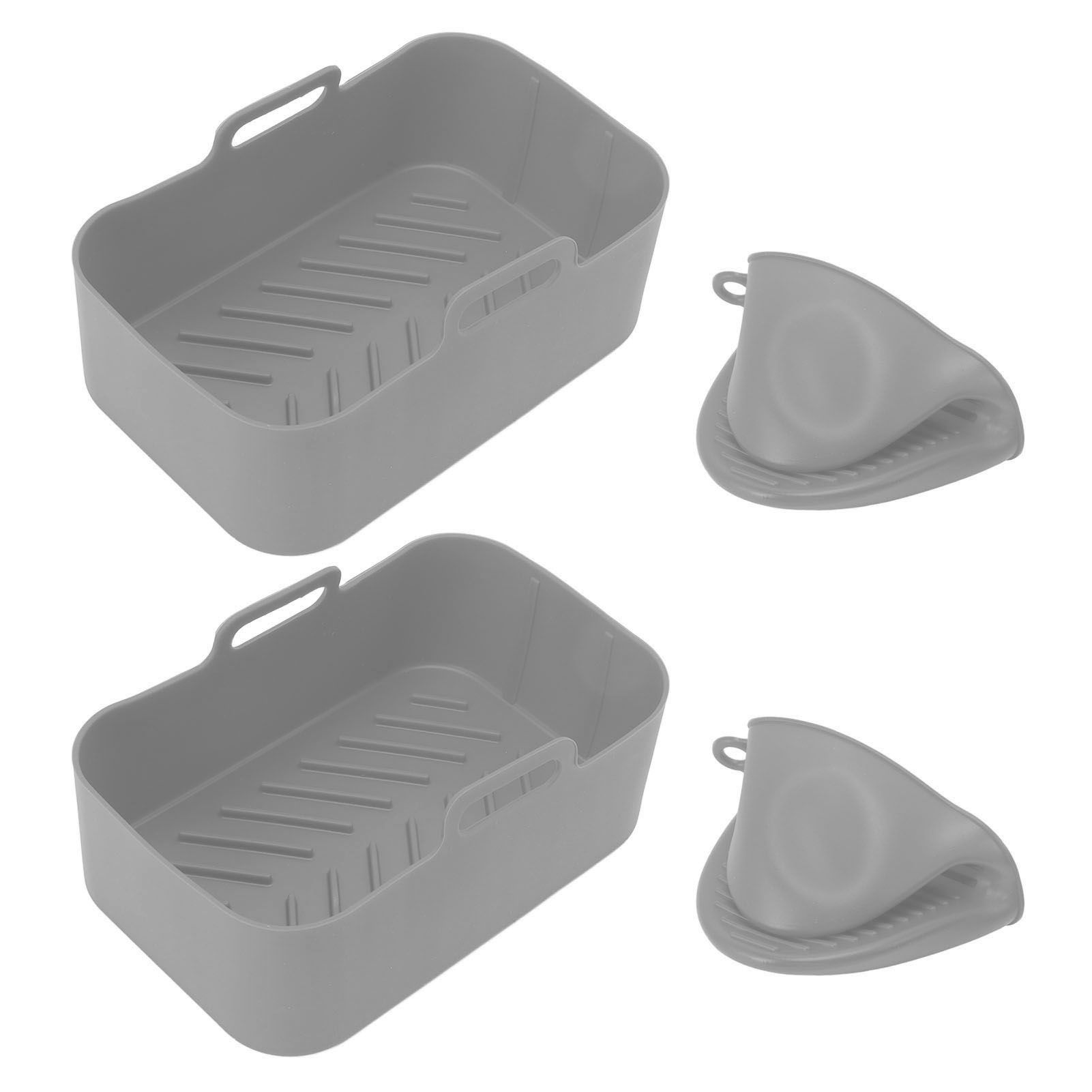 2Set Rectangular Fryer Silicone Pot Fryer Silicone Liners Rectangular Basket view 9
