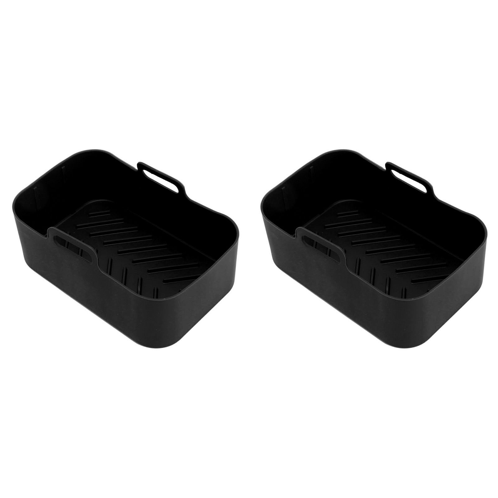 2 Sets Kitchen Fryer Silicone Basket and Mat Reusable Non Stick Rectangular view 7