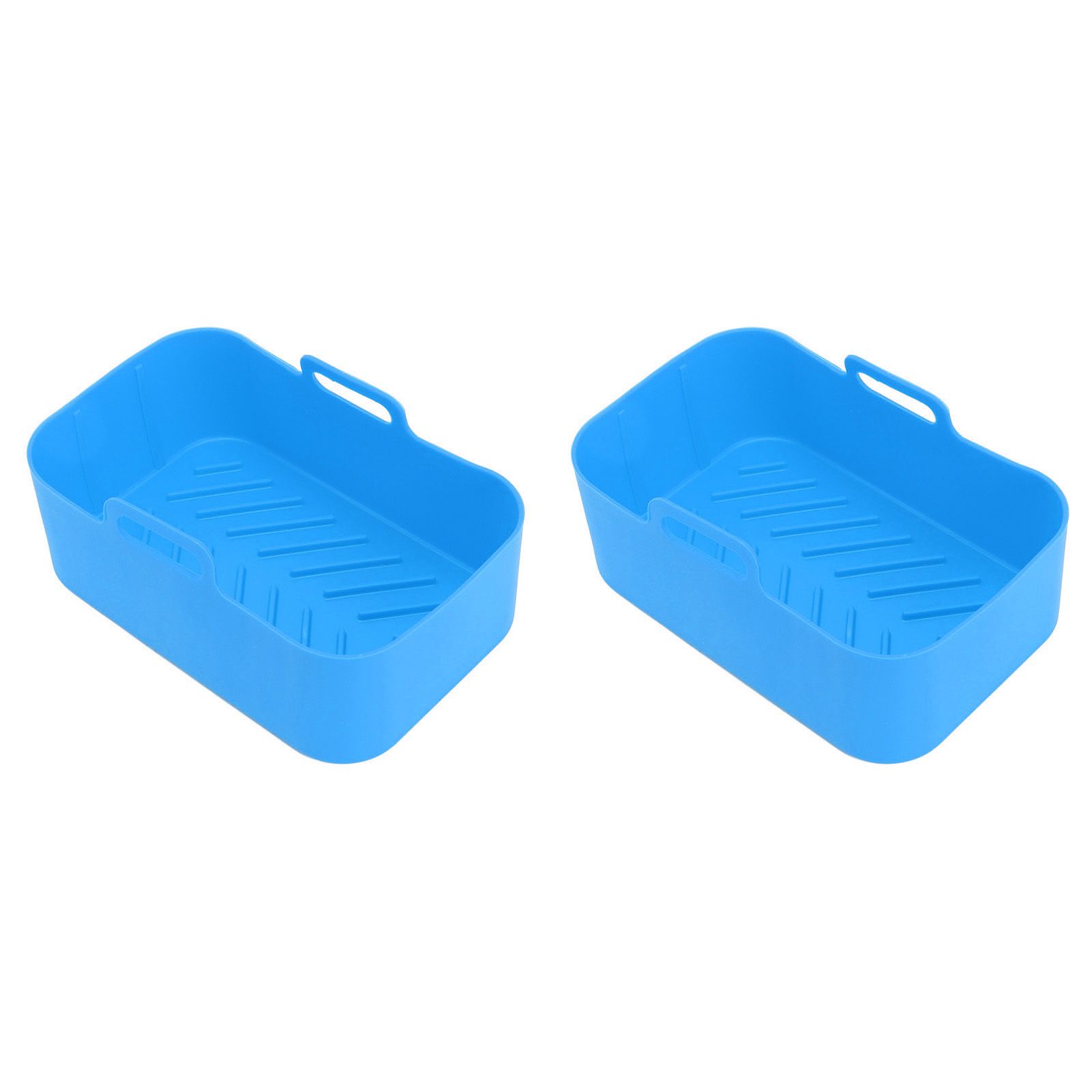 2 Sets Kitchen Fryer Silicone Basket and Mat Reusable Non Stick Rectangular view 7