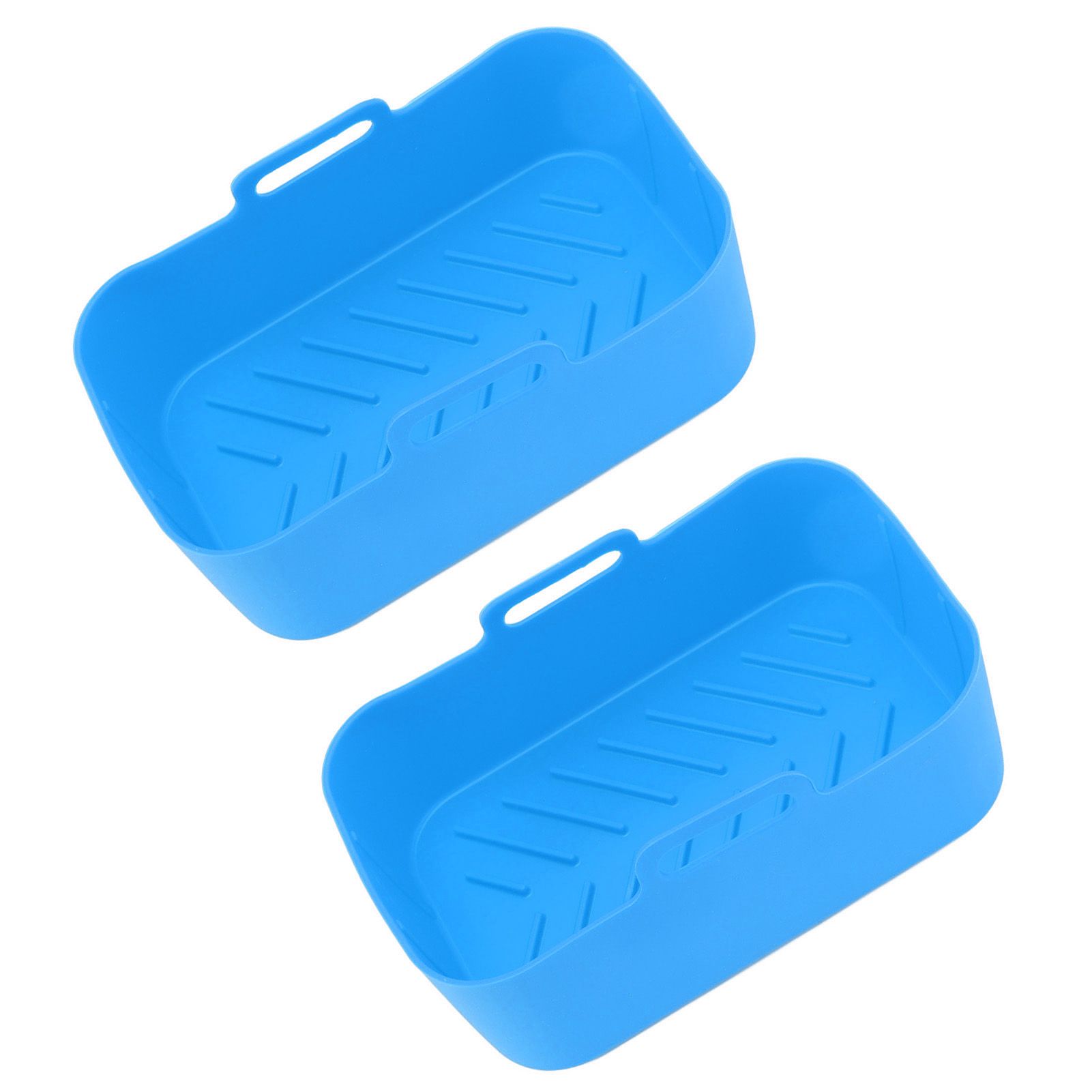 2 Sets Kitchen Fryer Silicone Basket and Mat Reusable Non Stick Rectangular view 8