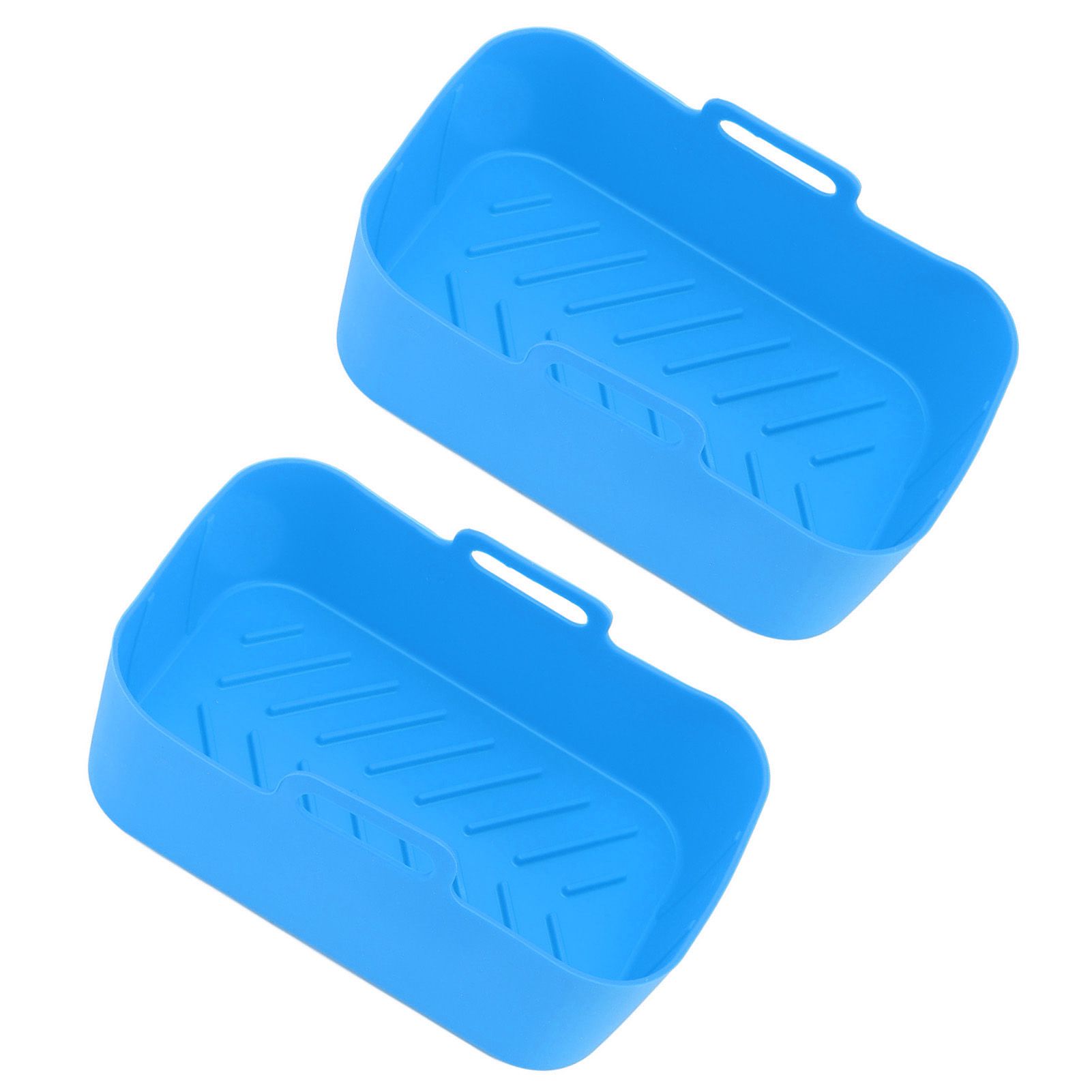 2 Sets Kitchen Fryer Silicone Basket and Mat Reusable Non Stick Rectangular view 9