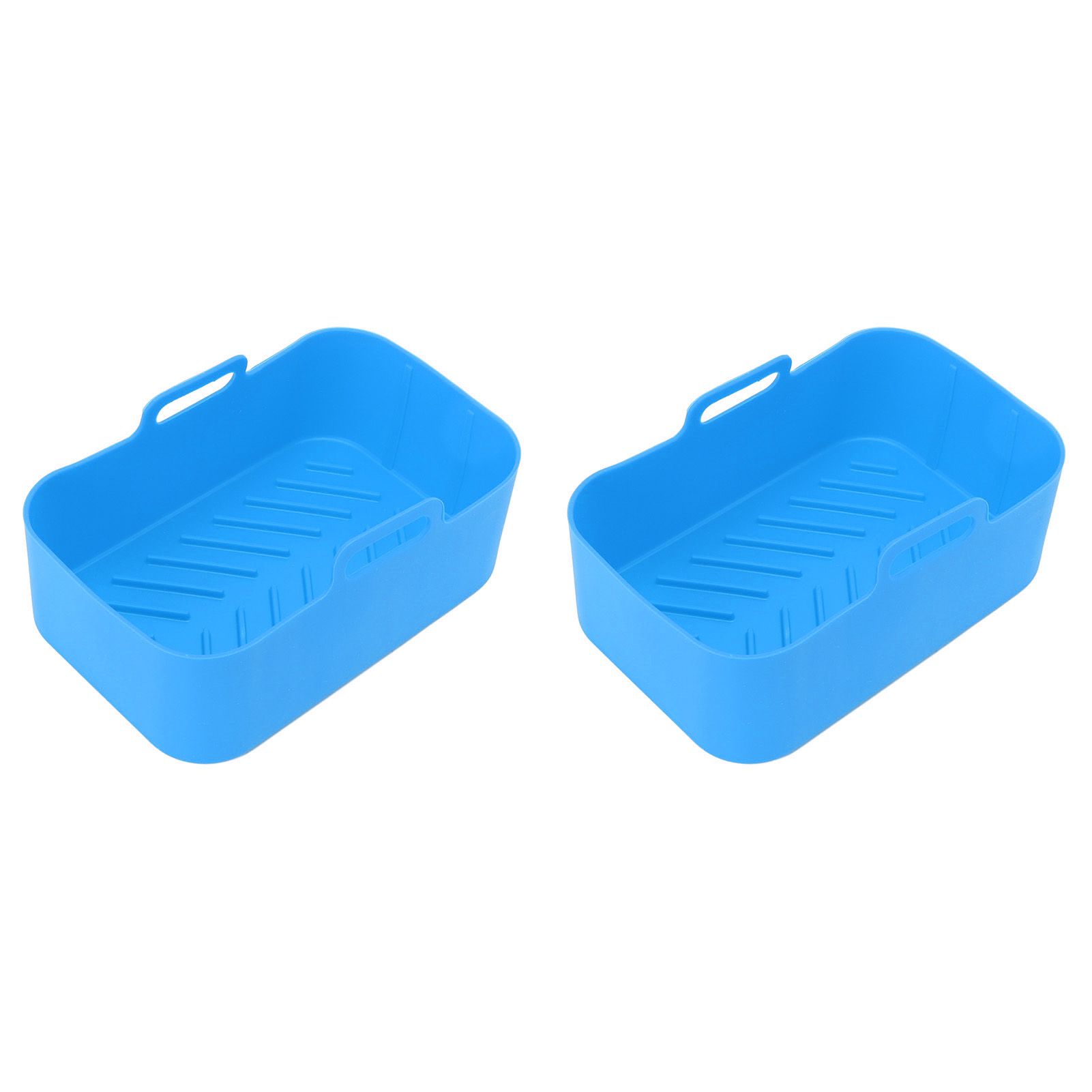 2 Sets Kitchen Fryer Silicone Basket and Mat Reusable Non Stick Rectangular view 10