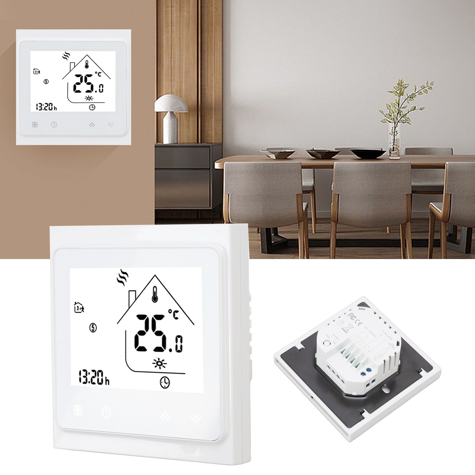 BHT 002GC Boiler Heating Programmable Thermostat Digital Touch Screen view 11