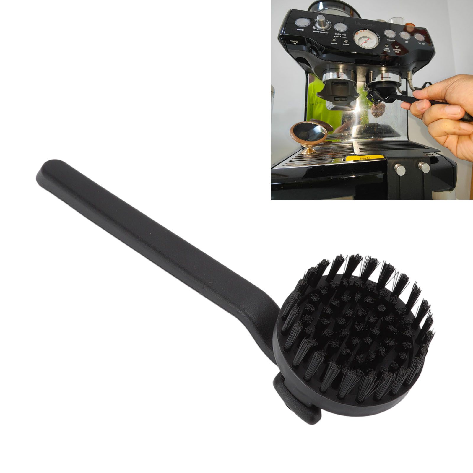 Coffee Machine Brewing Head Brush ABS Detachable Round Coffee Grinder Cleaning view 12