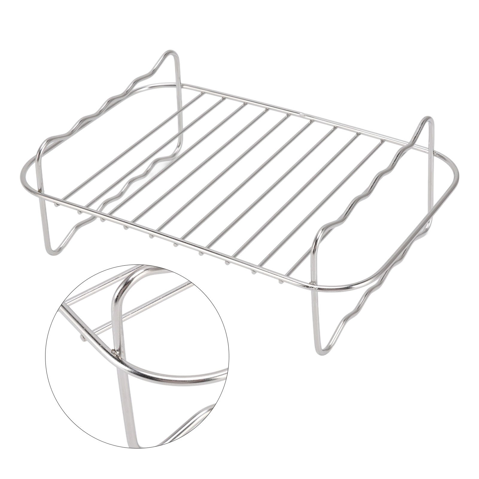 Fryer Rack Stainless Steel Rectangle Double Layer Fryer Accessory for NINJA view 10