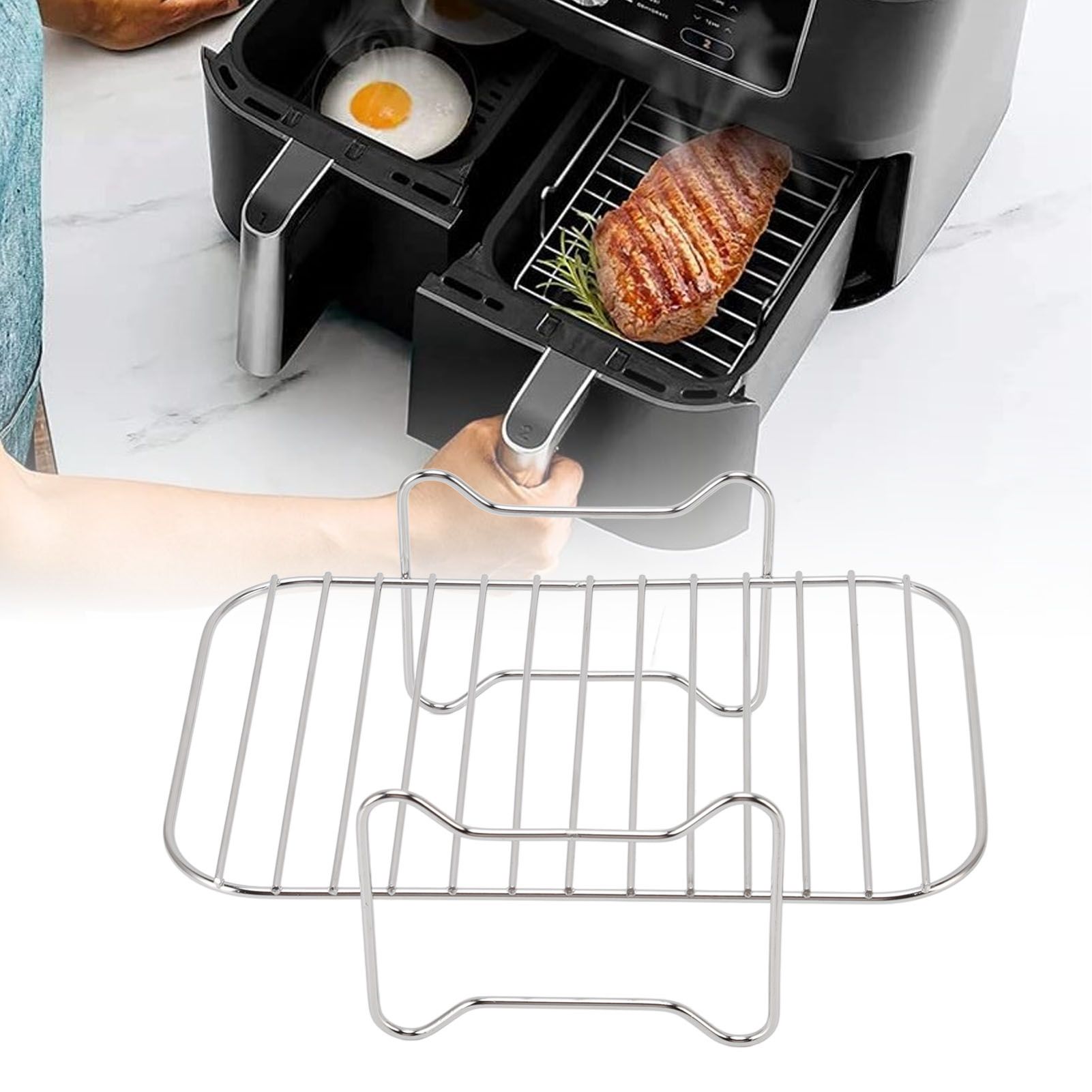Fryer Rack Grill Dehydrator Rack for Dual Basket for NINJA FOOD 8QT Kitchen view 11