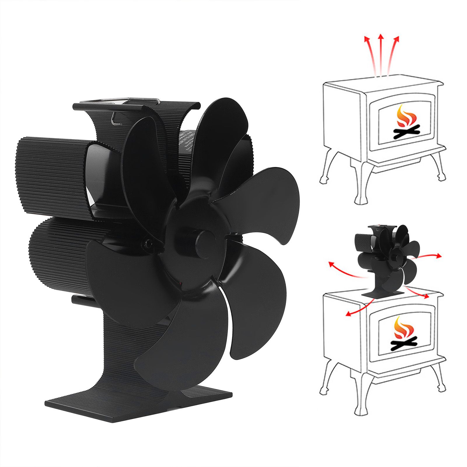 6 Blade Stove Fan Self Starting High Temperature Resistance and Energy view 11